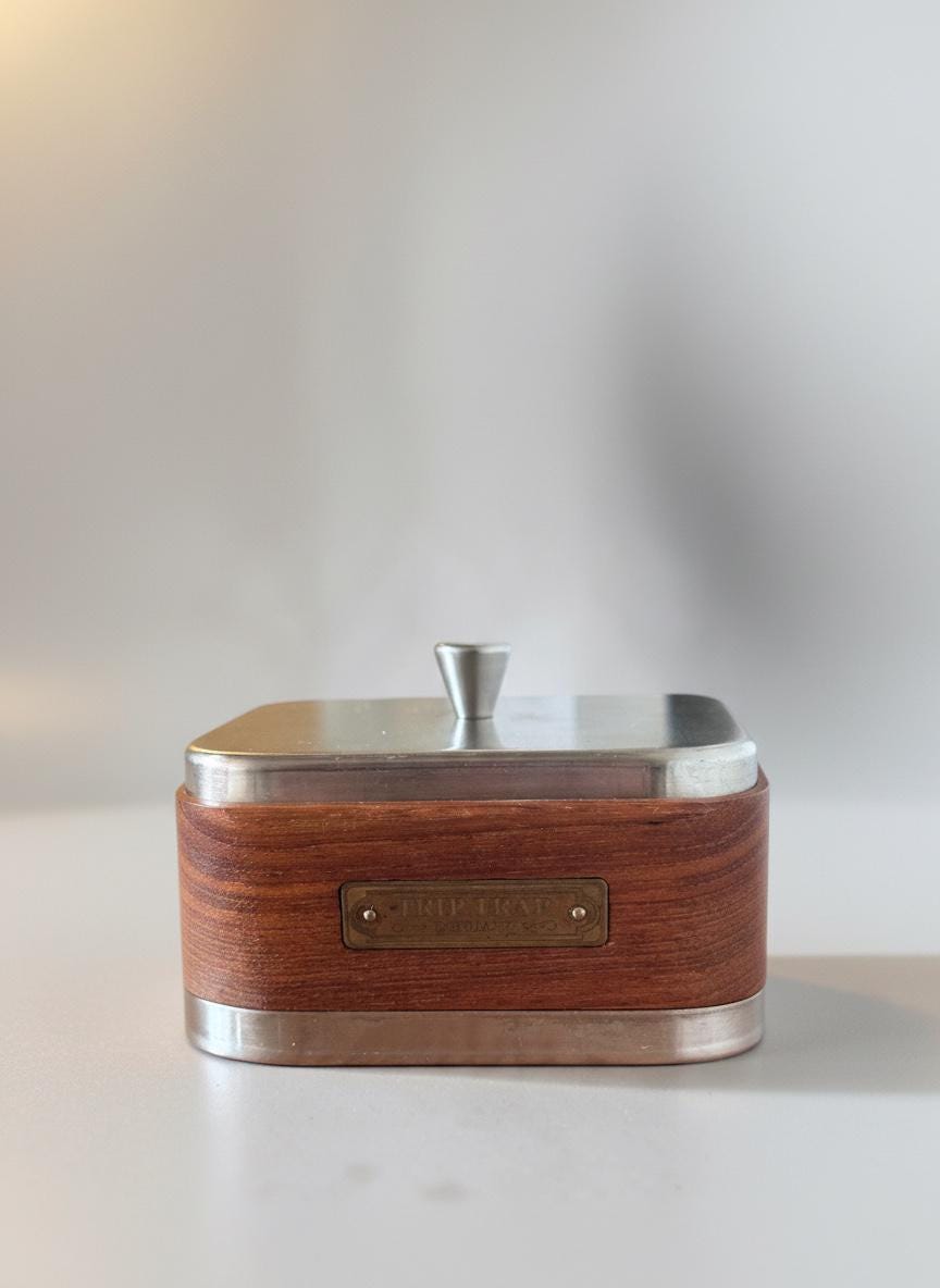 Trip Trap Denmark vintage butter dish in teak and stainless steel