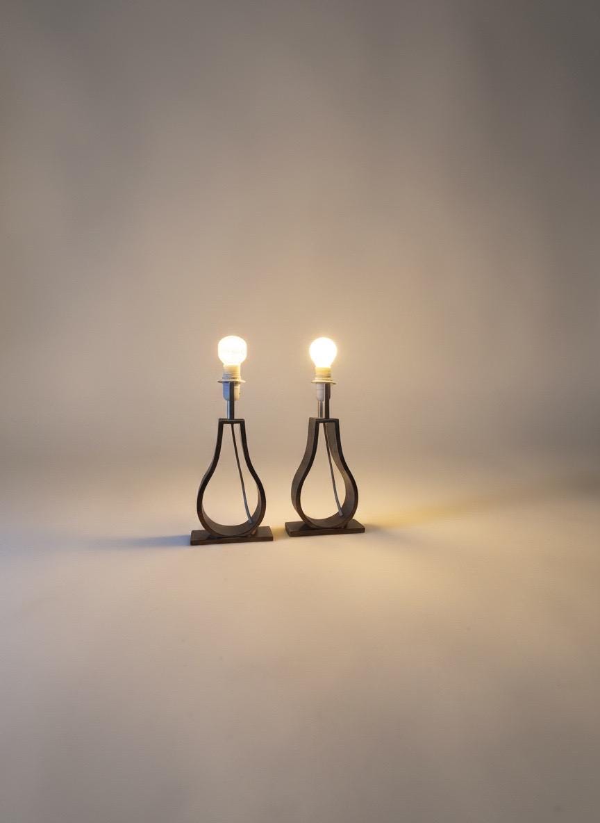 Vintage IKEA KLABB lamps in brushed aluminium