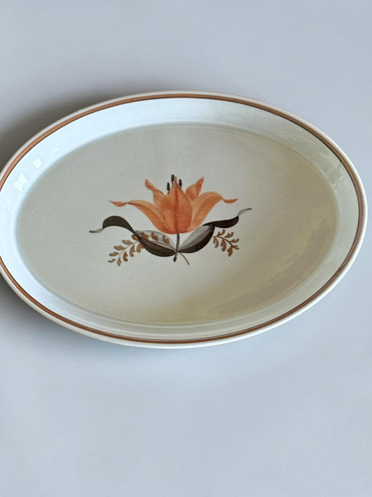 Aluminia Kirsten oval dish Nils Thorsson vintage handpainted Danish faience platter __etsy:8206371917
