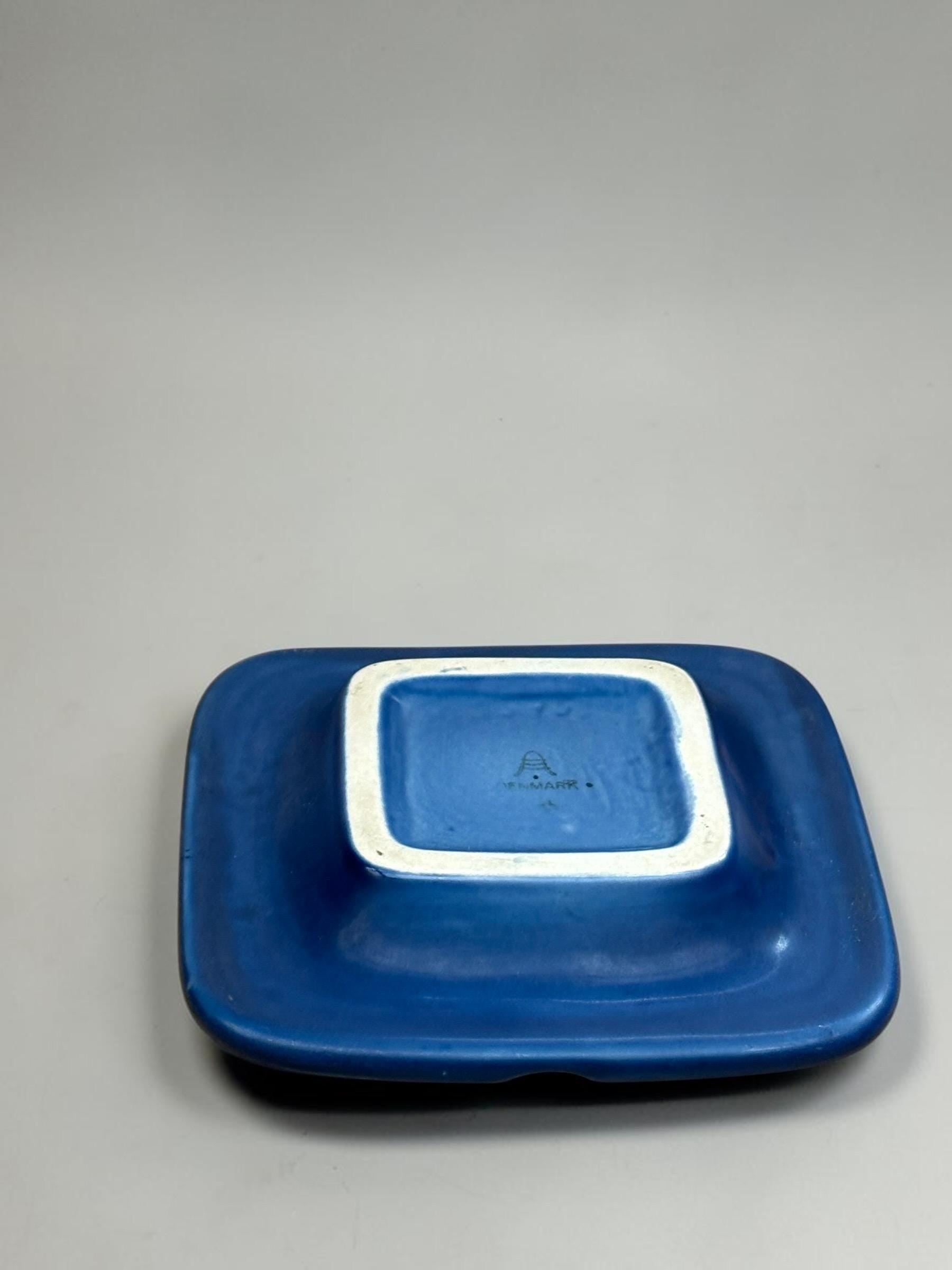 Aluminia for Royal Copenhagen square faience ashtray or decorative bowl __etsy:8127136814