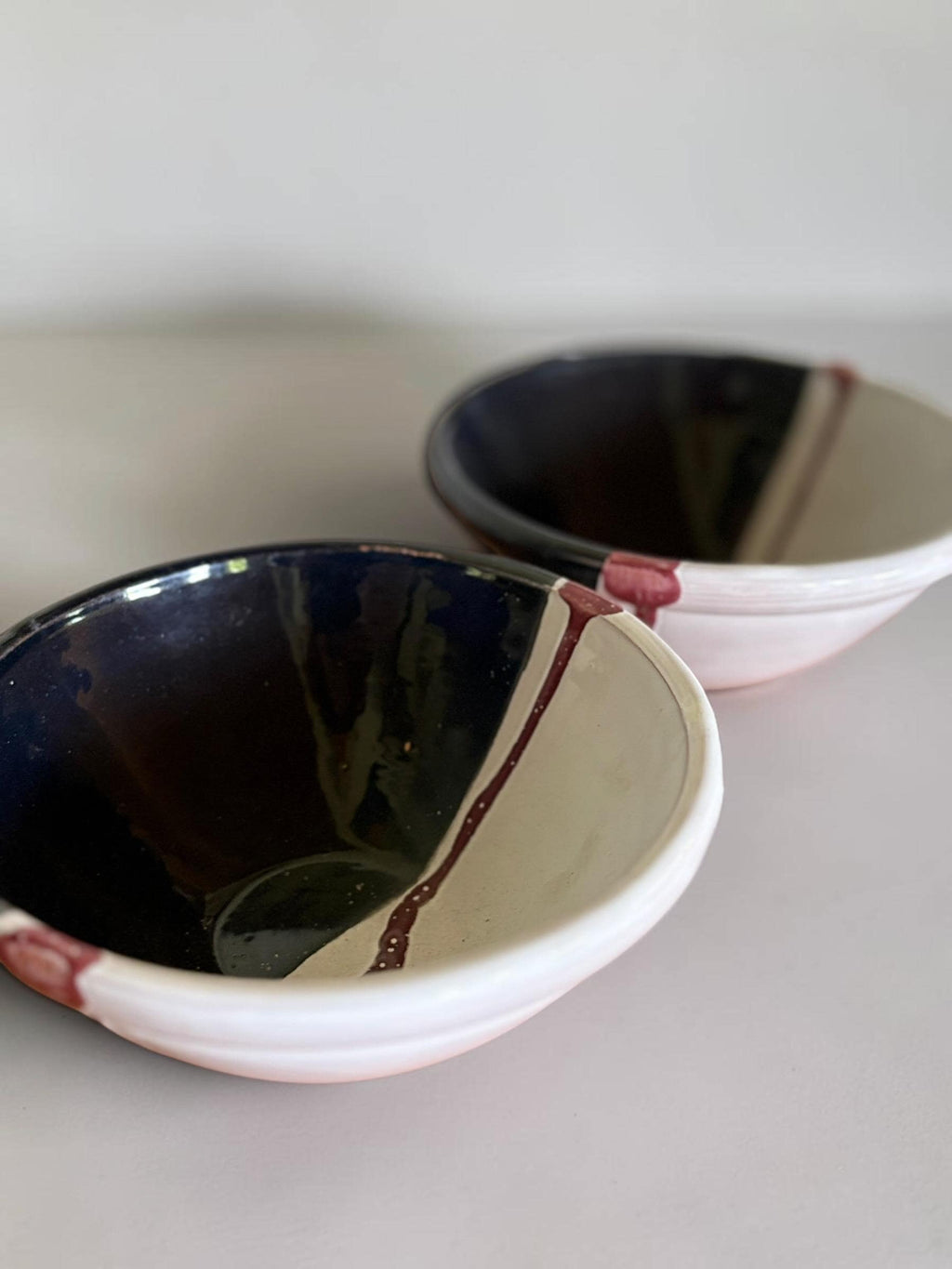 Handmade Danish studio pottery serving bowls: Scandinavian wabi sabi decor __etsy:8215574381