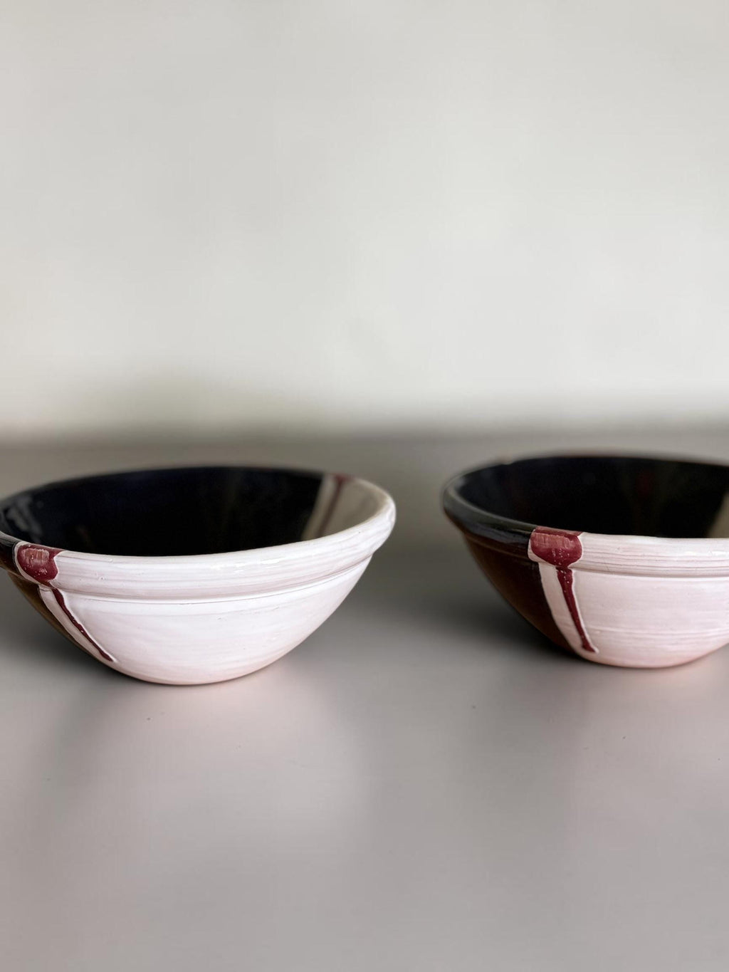 Handmade Danish studio pottery serving bowls: Scandinavian wabi sabi decor __etsy:8167618514