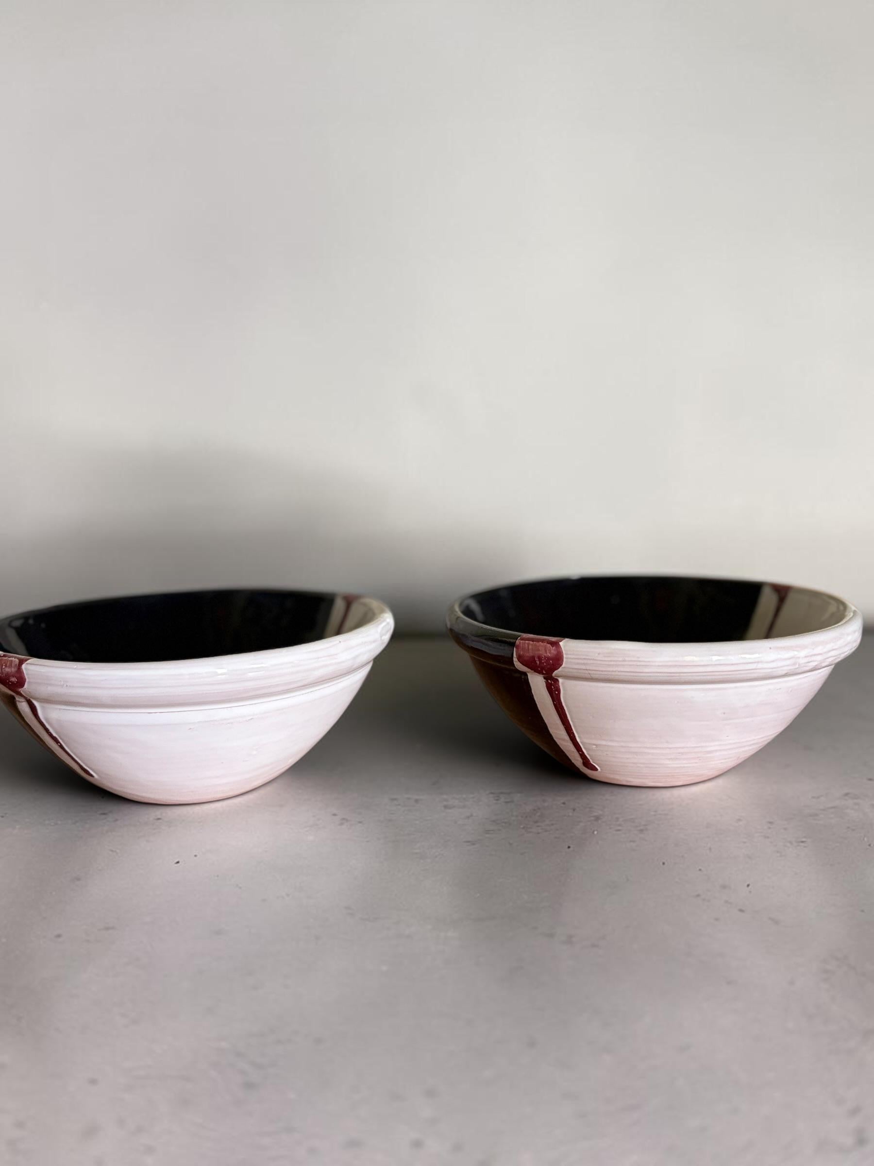 Handmade Danish studio pottery serving bowls: Scandinavian wabi sabi decor __etsy:8167618520