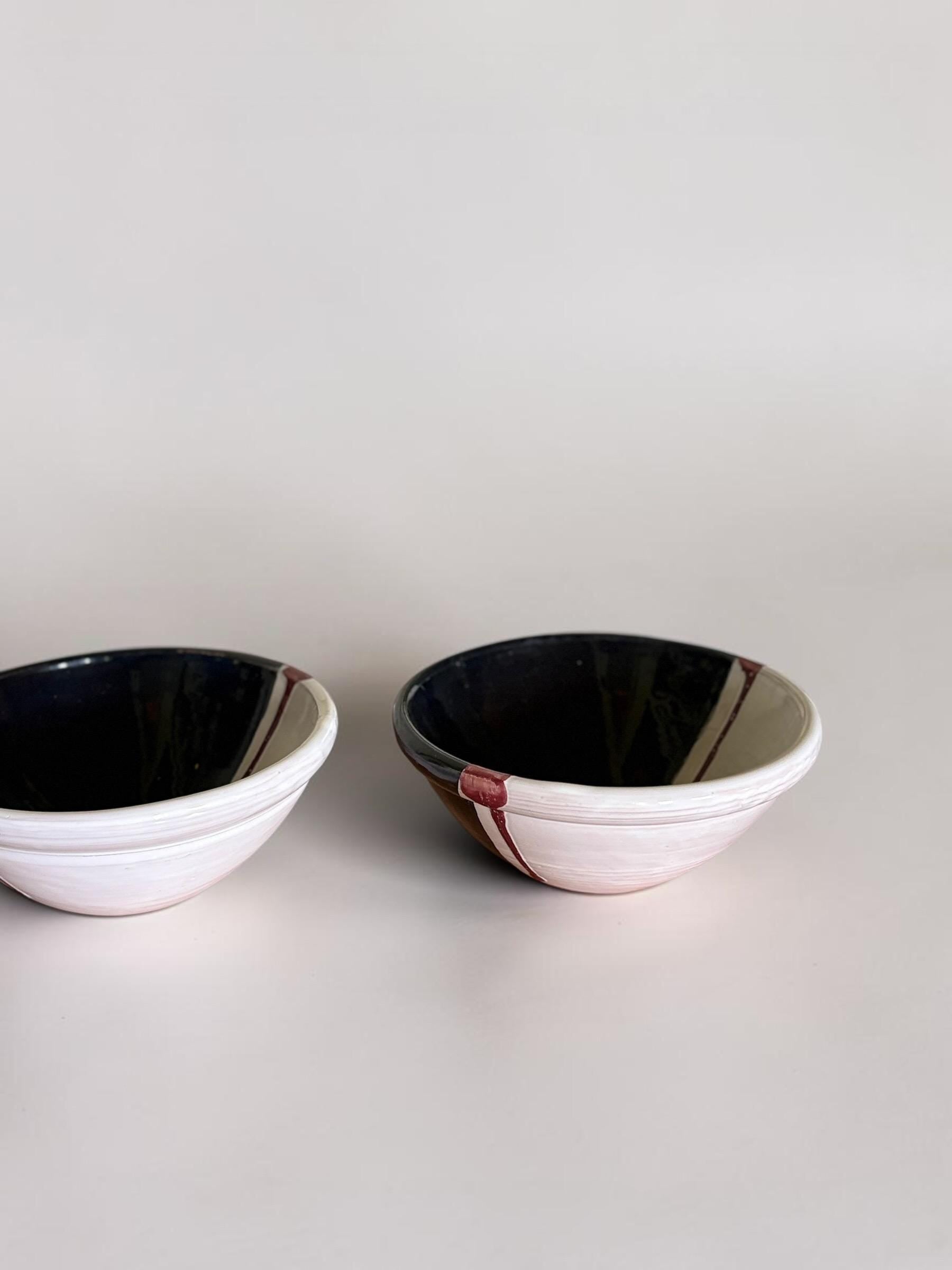 Handmade Danish studio pottery serving bowls: Scandinavian wabi sabi decor __etsy:8215566663