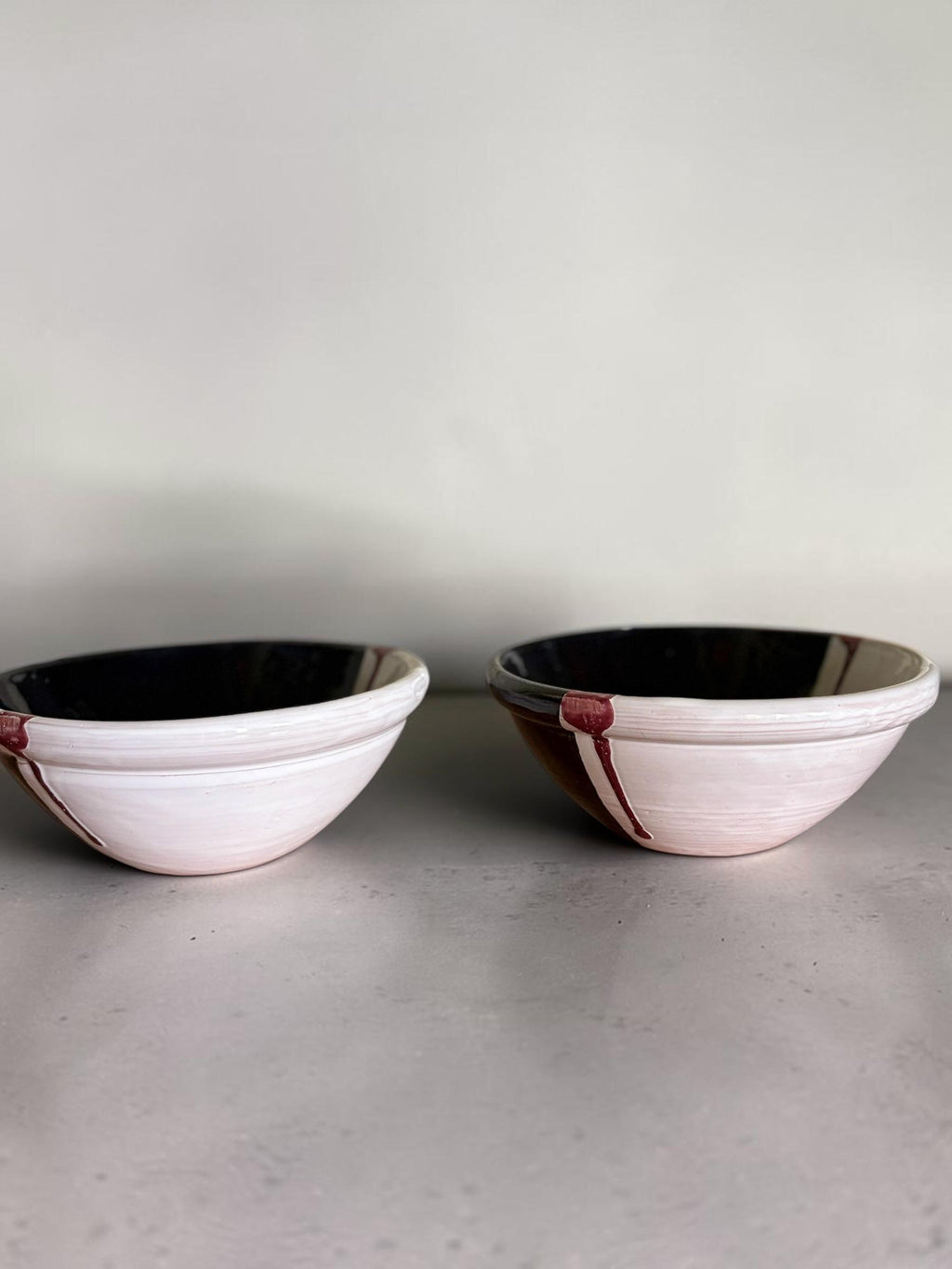 Handmade Danish studio pottery serving bowls: Scandinavian wabi sabi decor __etsy:8167633634