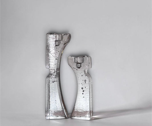 Kjell Engman for Kosta Boda vintage  sculptural glass candleholders __etsy:8162766291