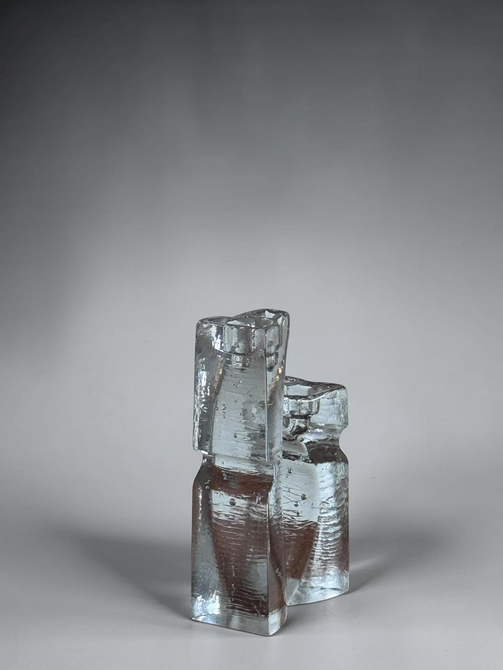 Kjell Engman for Kosta Boda vintage  sculptural glass candleholders __etsy:8114845002