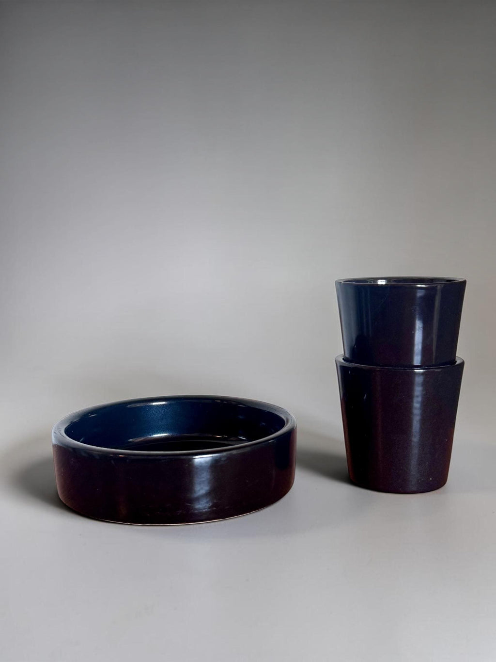 Maria Philippi for Soholm  stoneware bowl model 3628 in deep blue glaze __etsy:8115244110