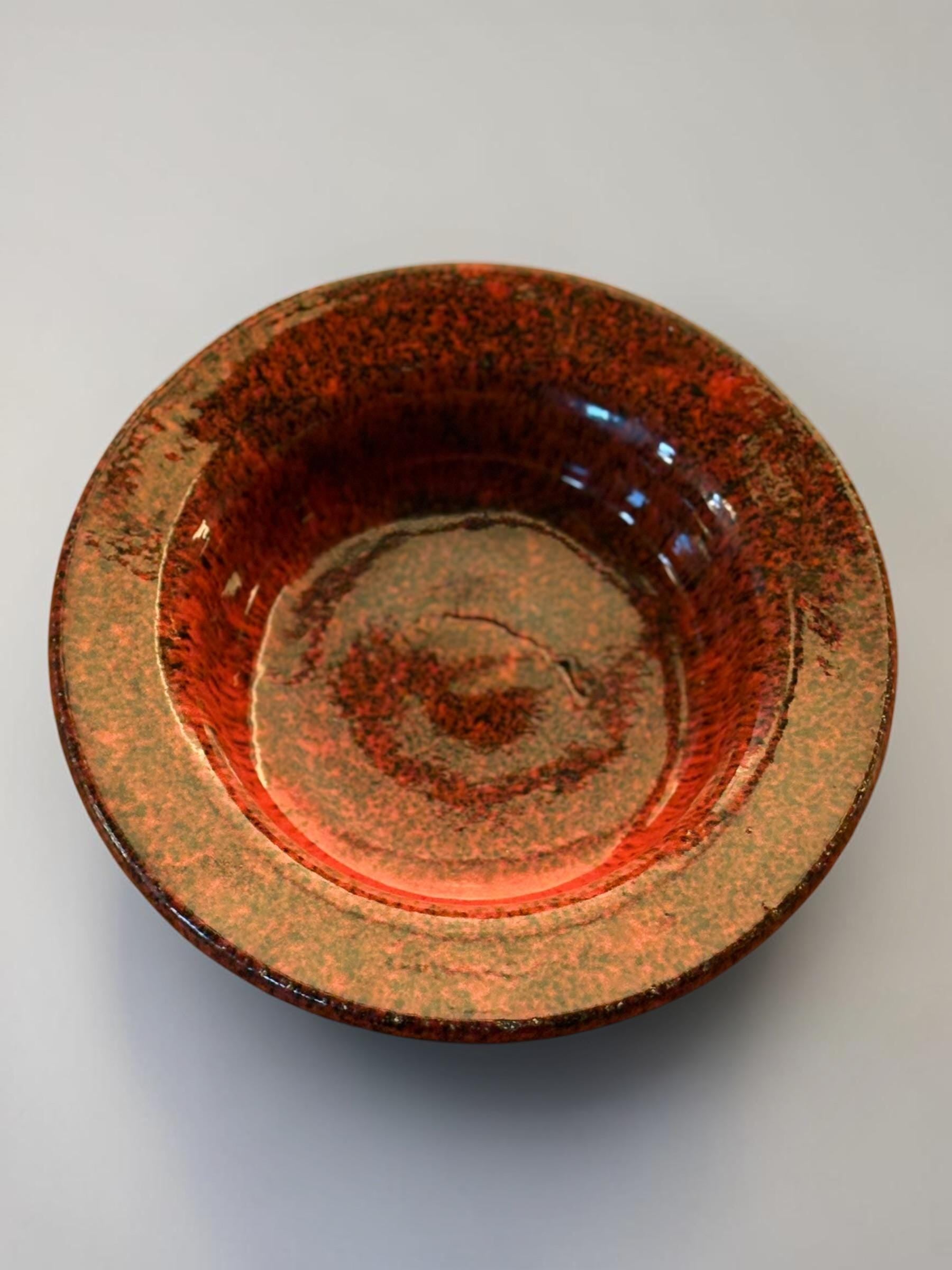 Michael Andersen Bornholm red lava decorative bowl __etsy:8215462719