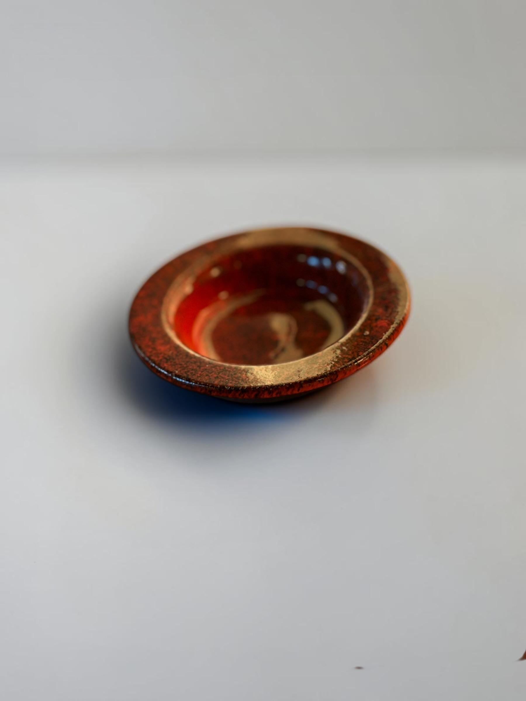 Michael Andersen Bornholm red lava decorative bowl __etsy:8167530476