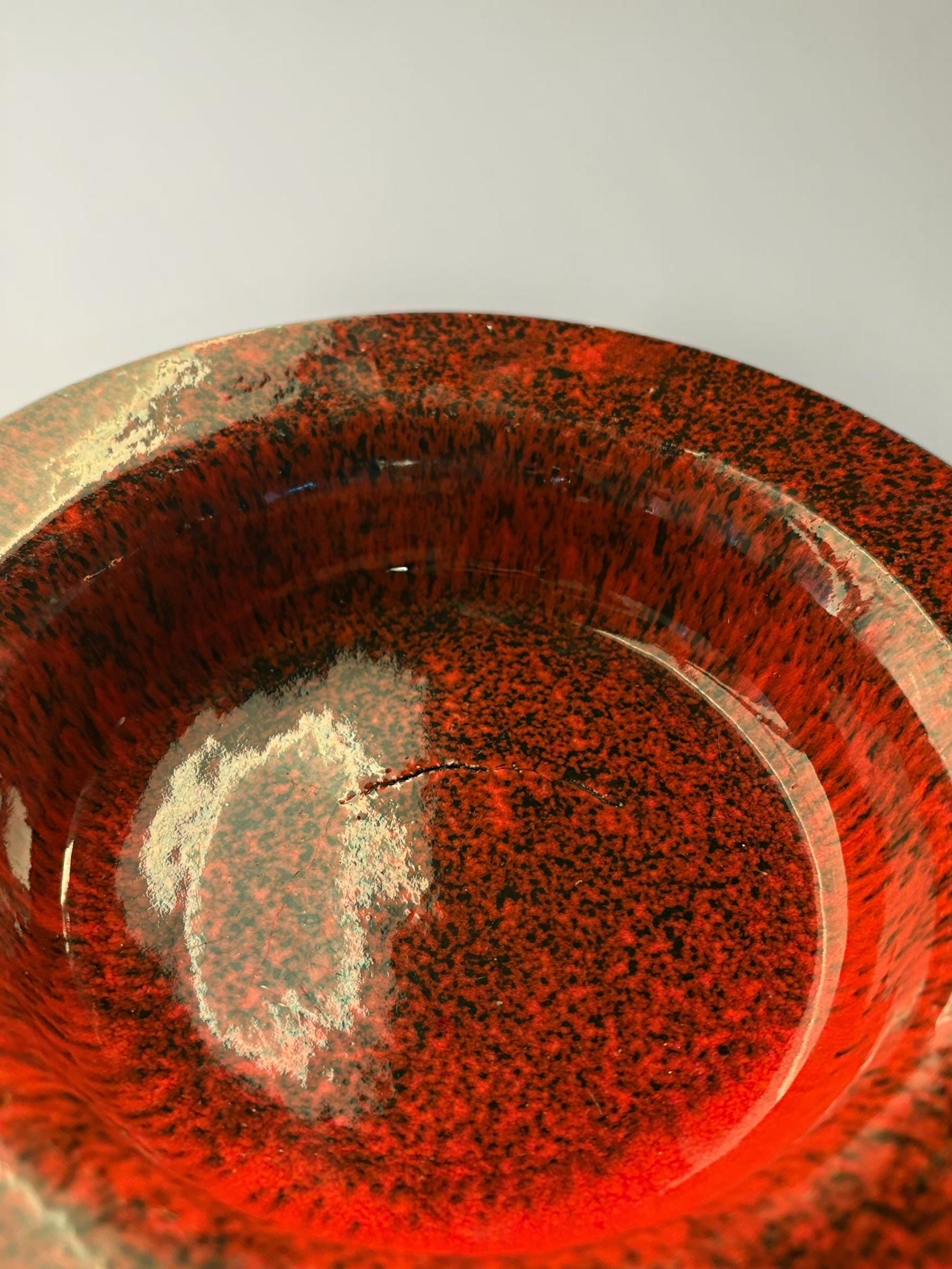 Michael Andersen Bornholm red lava decorative bowl __etsy:8215462741