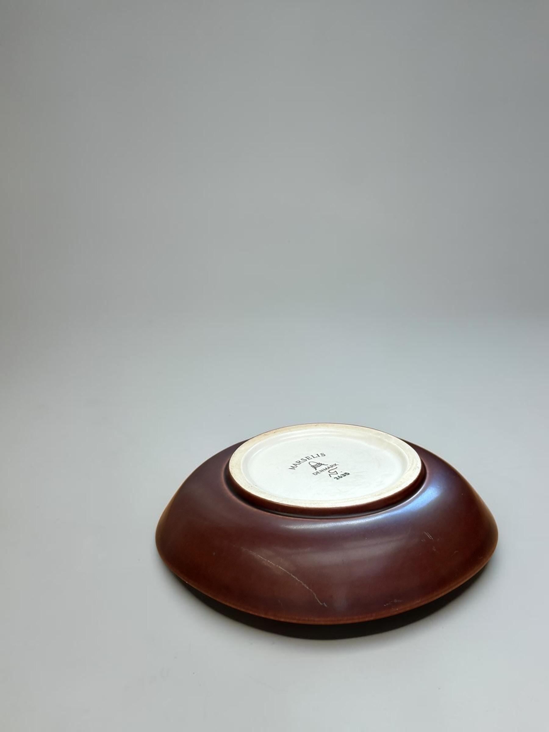 Nils Thorsson for Aluminia midcentury ‘Marselis’ bowl in oxblood wave glaze __etsy:8210875251
