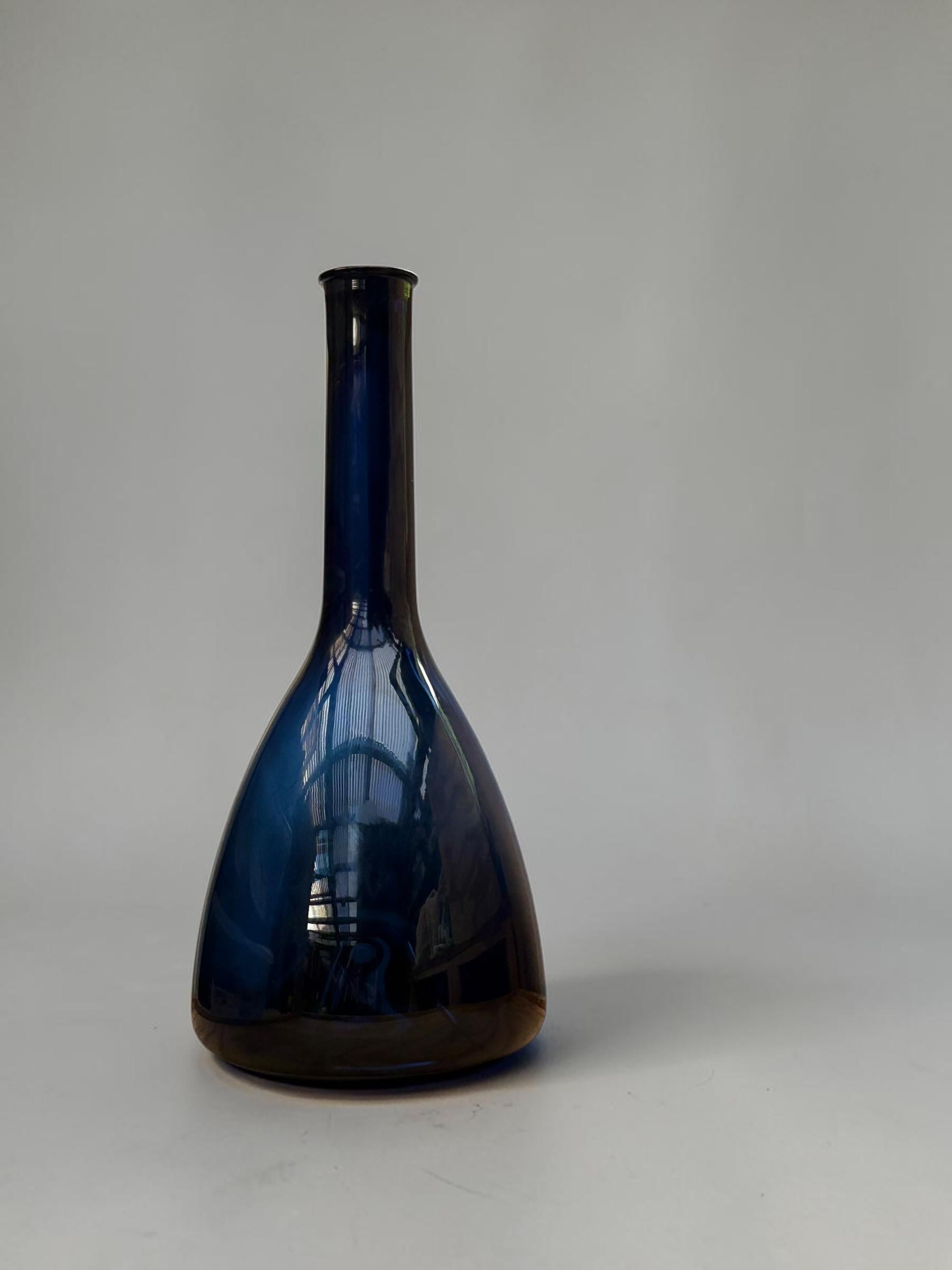 Orrefors Swedish art glass vase in cobalt blue sommerso __etsy:8195052525