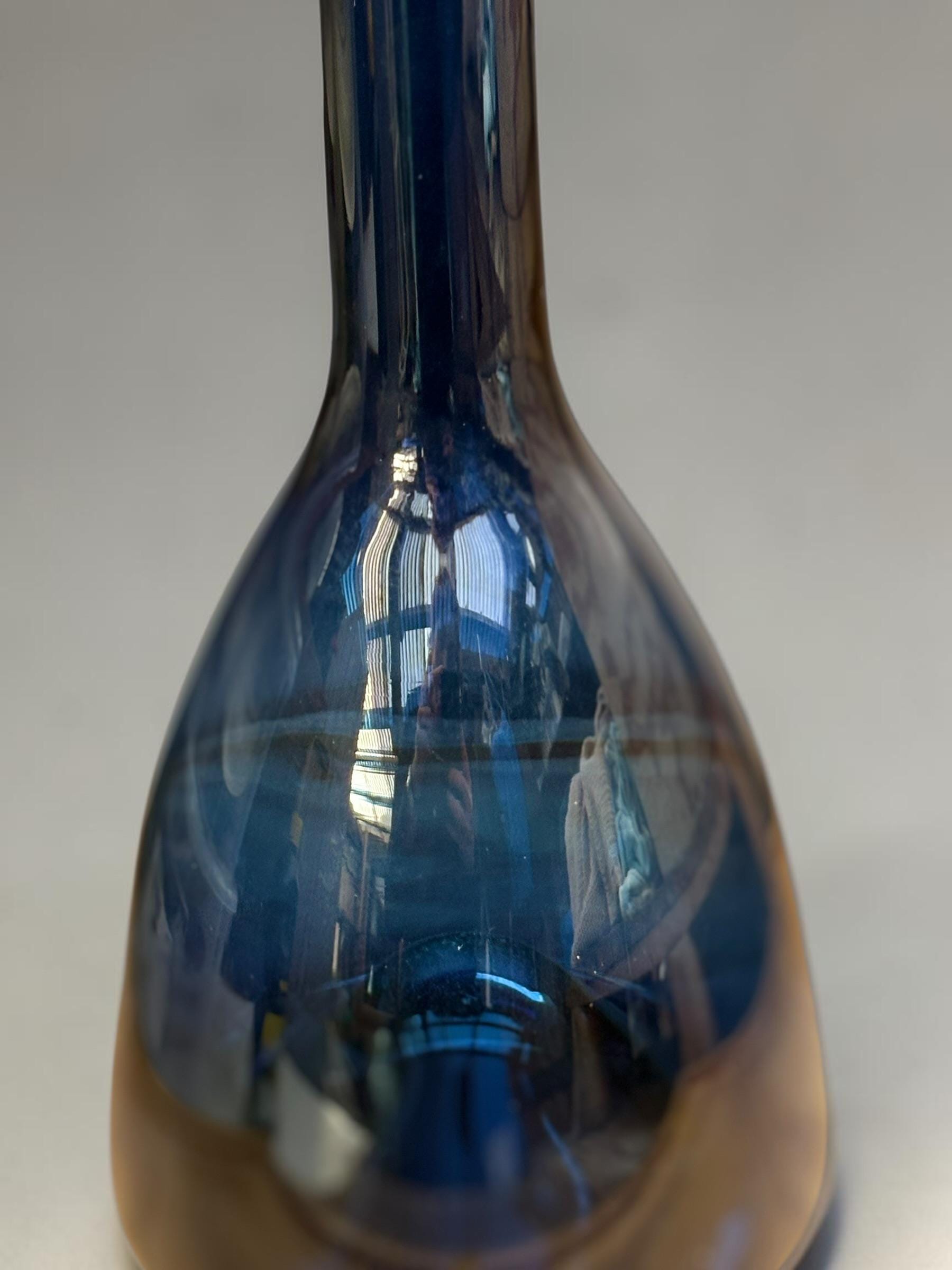 Orrefors Swedish art glass vase in cobalt blue sommerso __etsy:8147150472