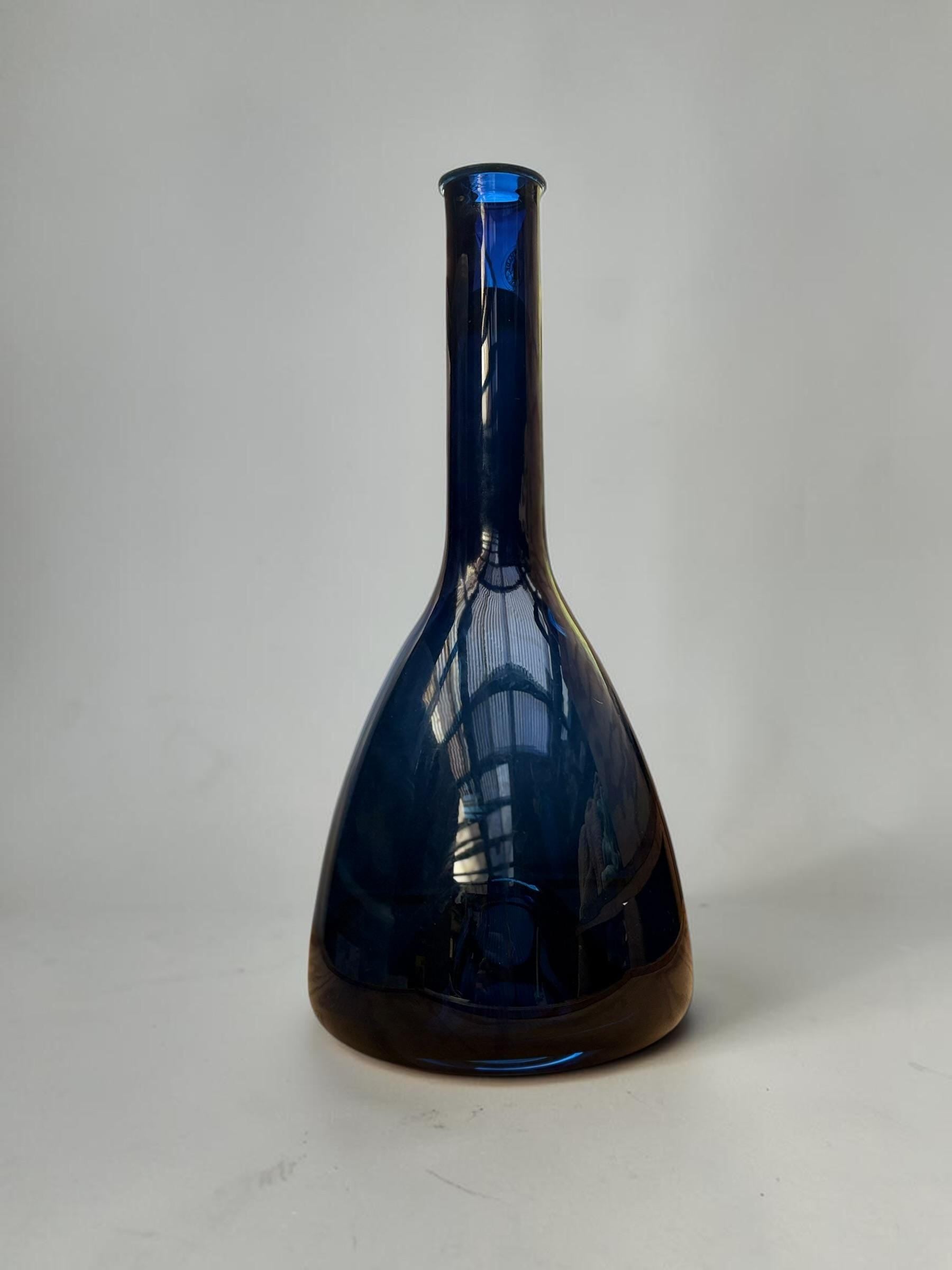 Orrefors Swedish art glass vase in cobalt blue sommerso __etsy:8195052481