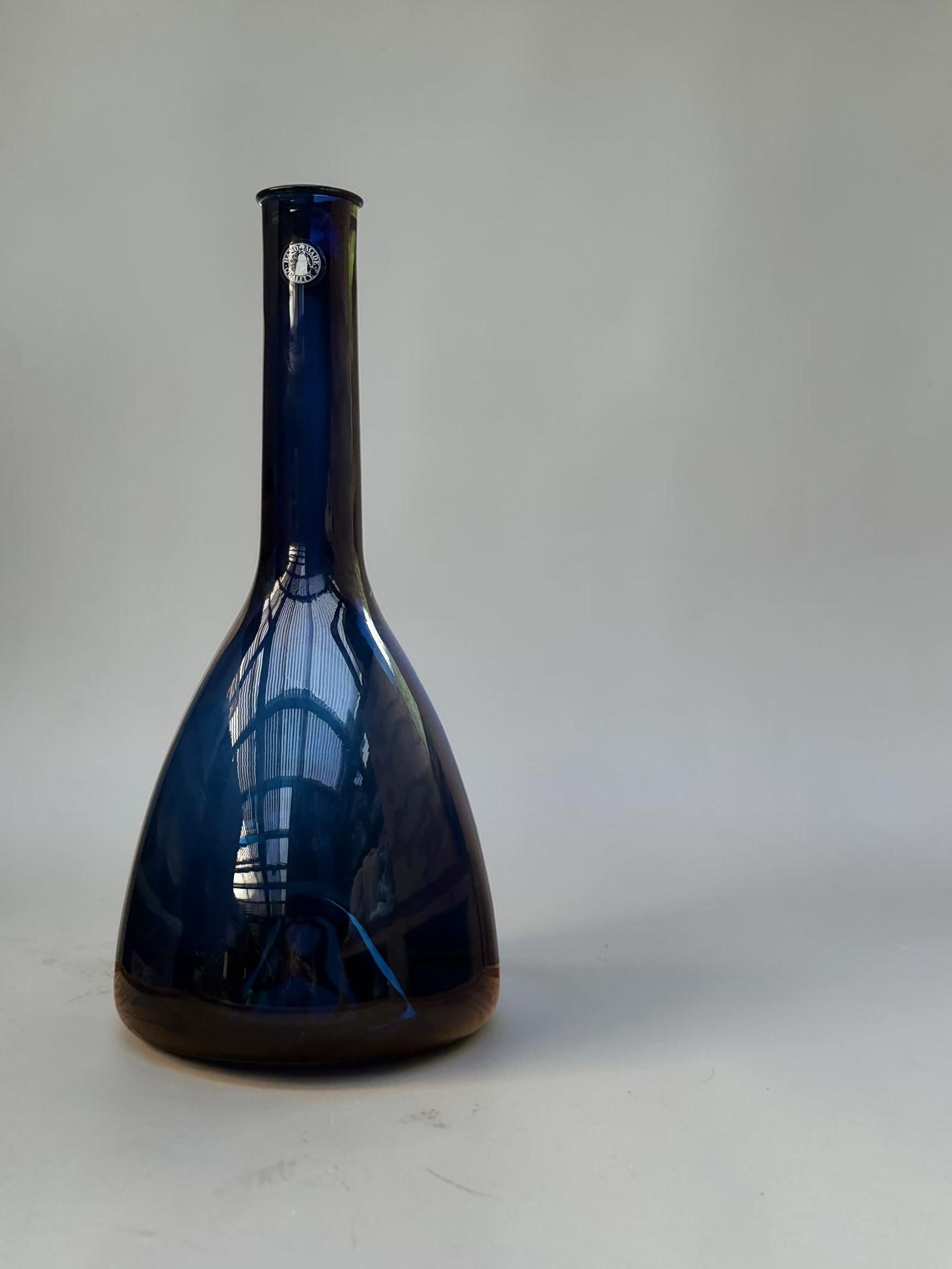 Orrefors Swedish art glass vase in cobalt blue sommerso __etsy:8195052501