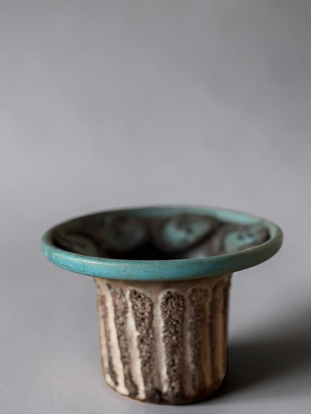 Strehla Keramik fat lava candleholder bowl turquoise lava glaze __etsy:8114963162