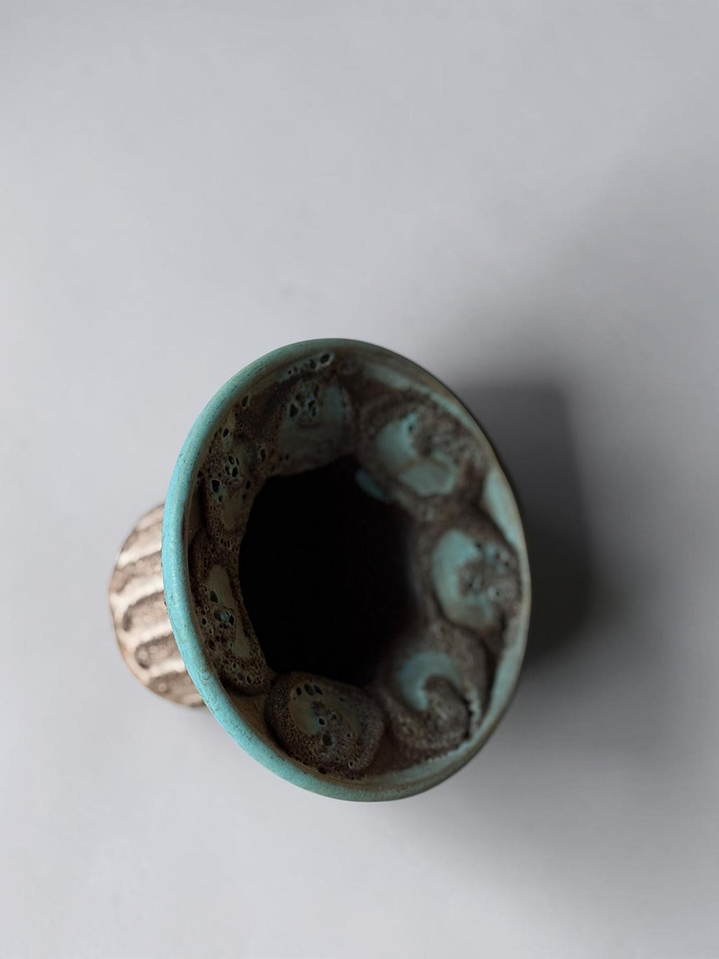 Strehla Keramik fat lava candleholder bowl turquoise lava glaze __etsy:8114963226