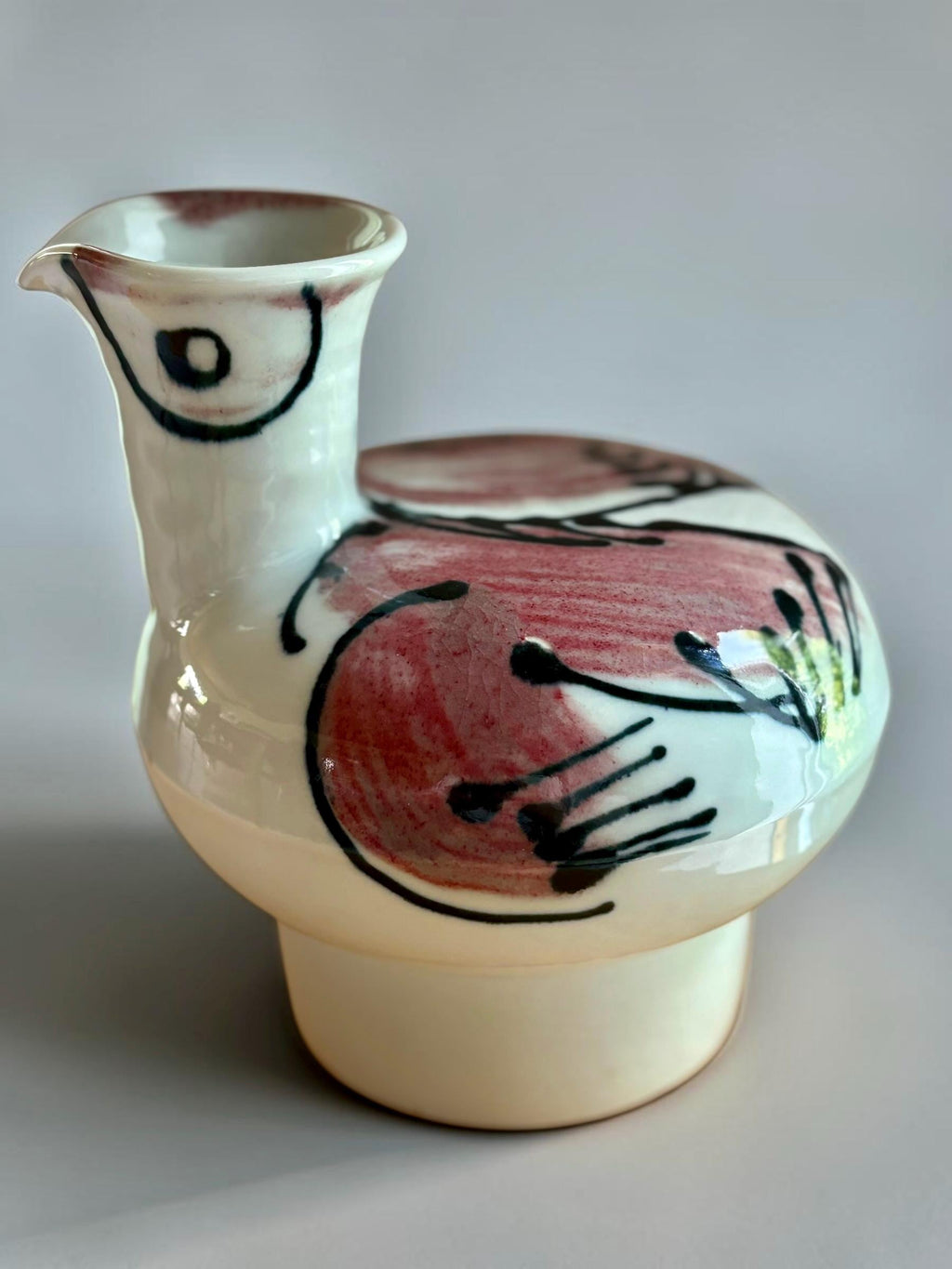 Tue Poulsen for Tue Keramik  bird pitcher studio ceramic Denmark 1960s __etsy:8215109215