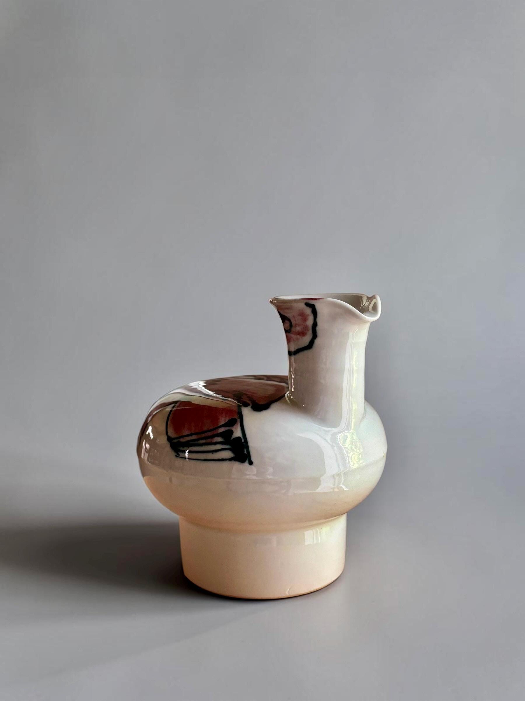 Tue Poulsen for Tue Keramik  bird pitcher studio ceramic Denmark 1960s __etsy:8215109179