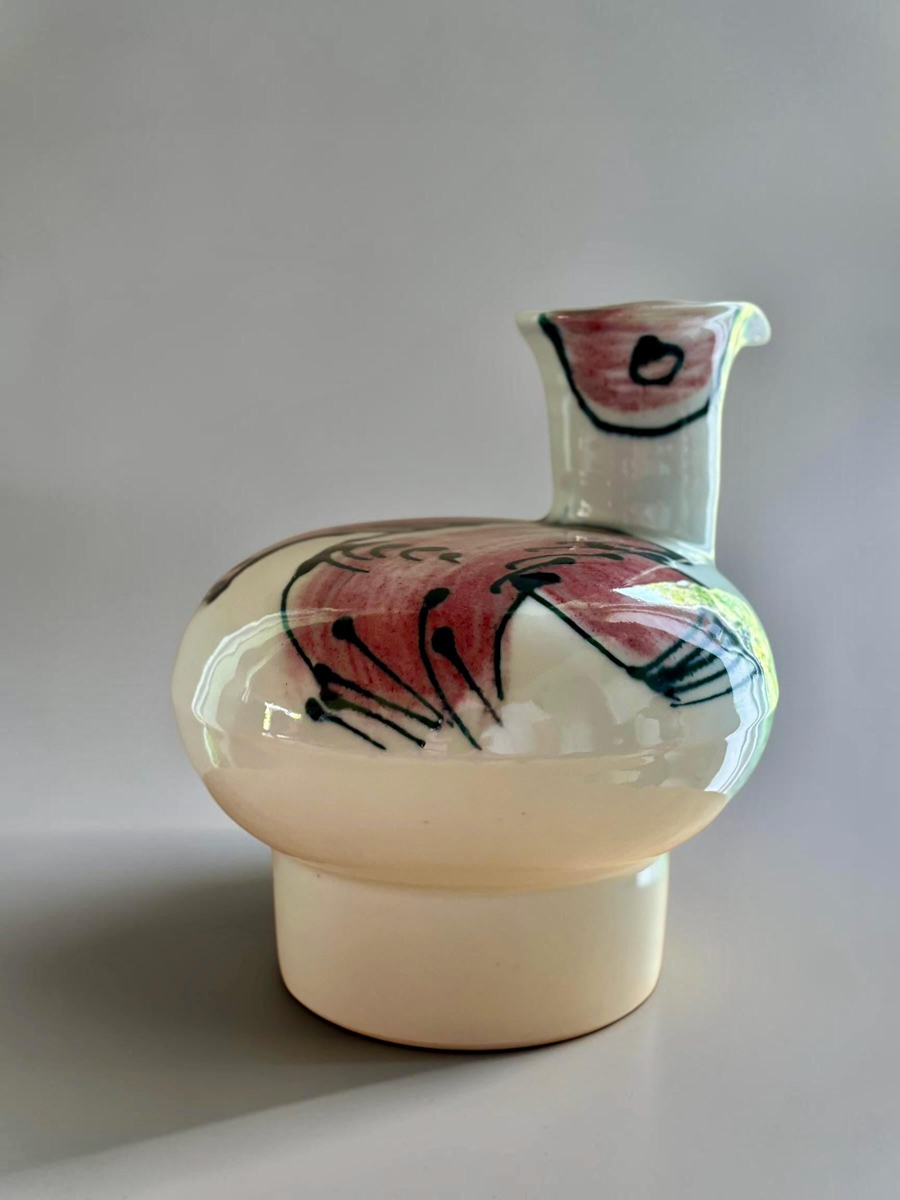 Tue Poulsen for Tue Keramik  bird pitcher studio ceramic Denmark 1960s __etsy:8215109207