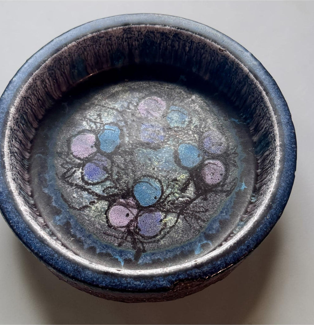 Vintage Bangholm pottery dish - signed Danish studio ceramic with berry motif __etsy:8101376808