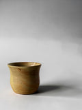 Vintage Danish hand-thrown stoneware cup in  ochre glaze __etsy:8115060126