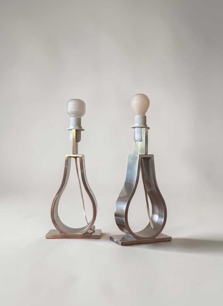 Vintage IKEA KLABB Sculptural aluminium pair of table lamps __etsy:8122137433