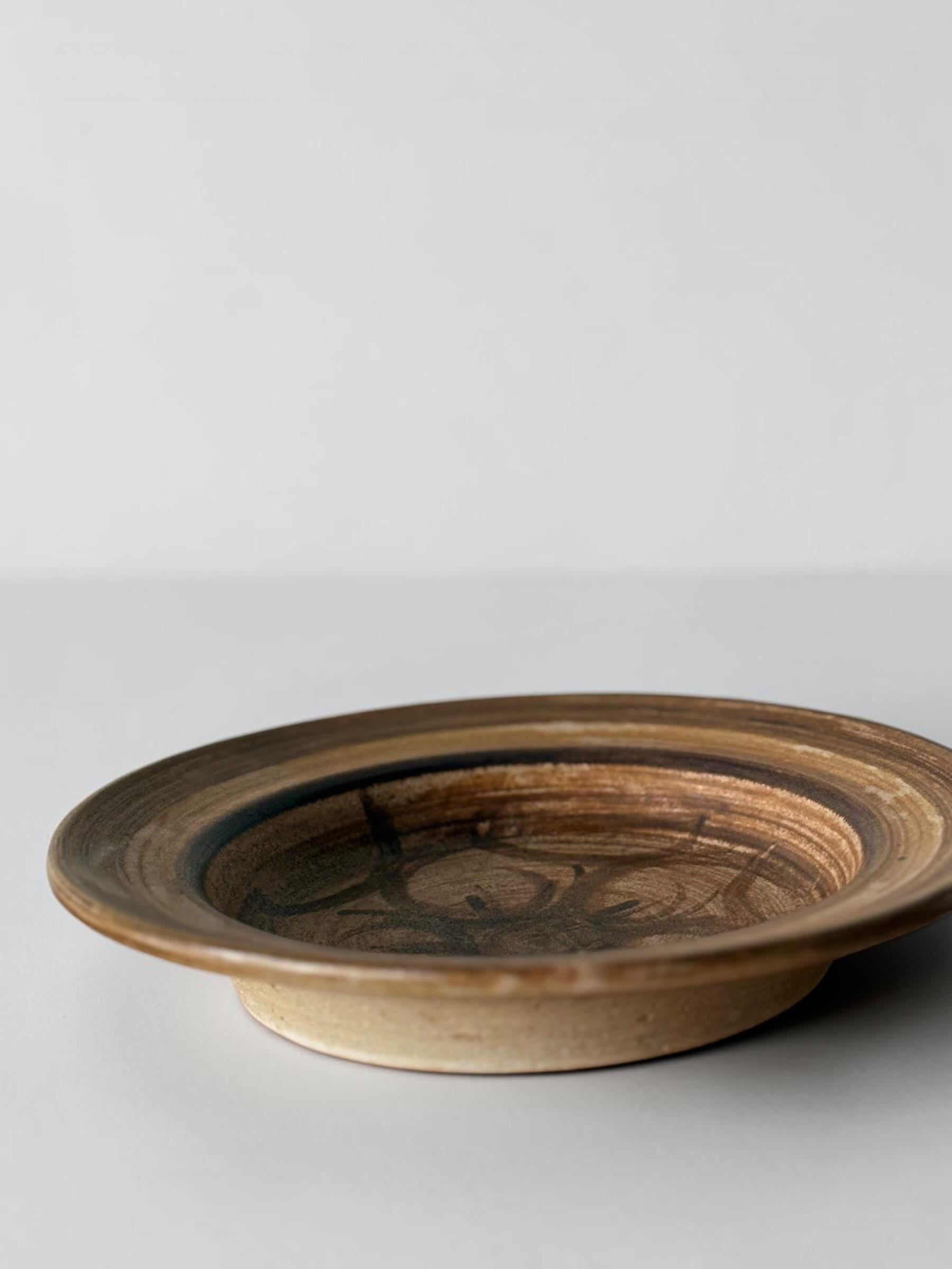 Vintage Søholm Burgundia bowl | Svend Aage Jensen | Hand painted Bornholm pottery | 1950s __etsy:8167694746