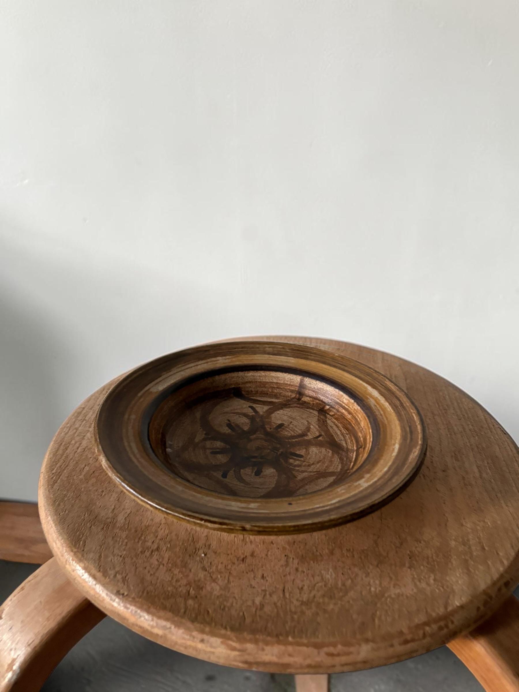 Vintage Søholm Burgundia bowl | Svend Aage Jensen | Hand painted Bornholm pottery | 1950s __etsy:8167694754
