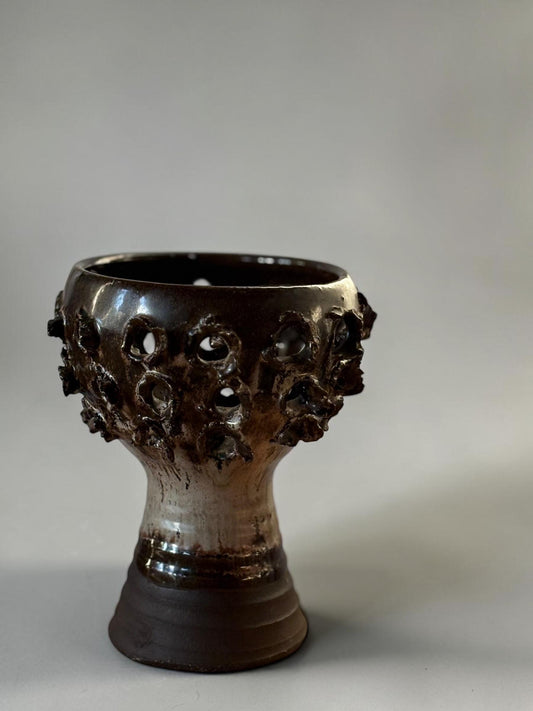 Vintage brutalist studio pottery vase __etsy:8163604281