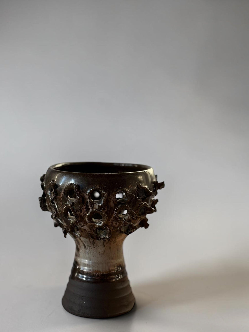 Vintage brutalist studio pottery vase __etsy:8163603331