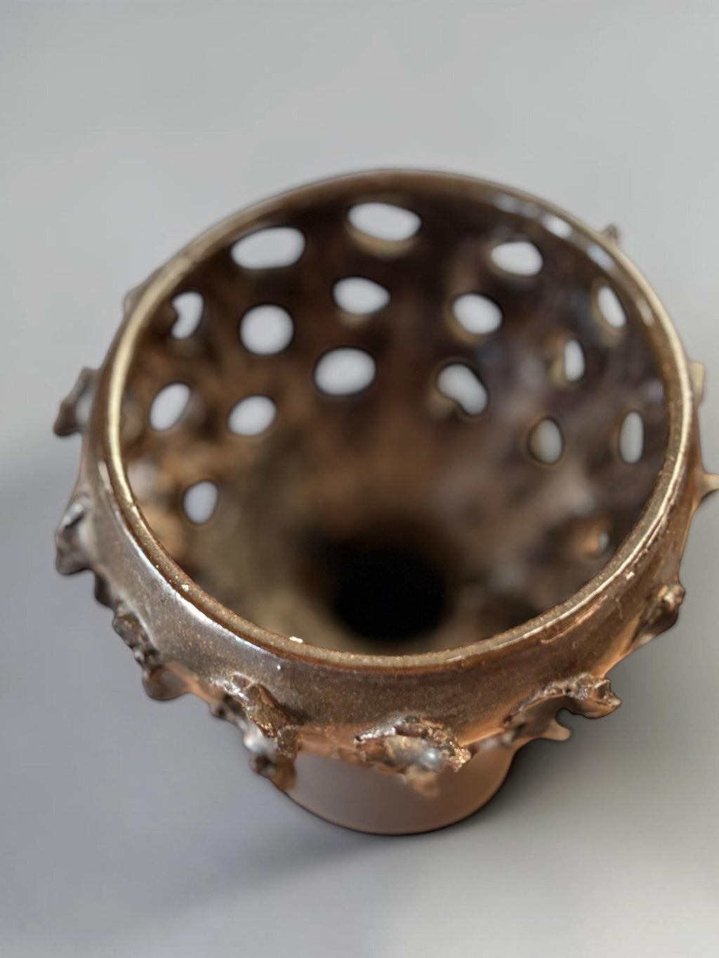 Vintage brutalist studio pottery vase __etsy:8115695020