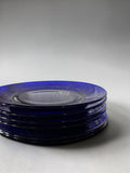 6 vintage Holmegaard Brokso (Broksø) glass plates designed by Jacob E. Bang.