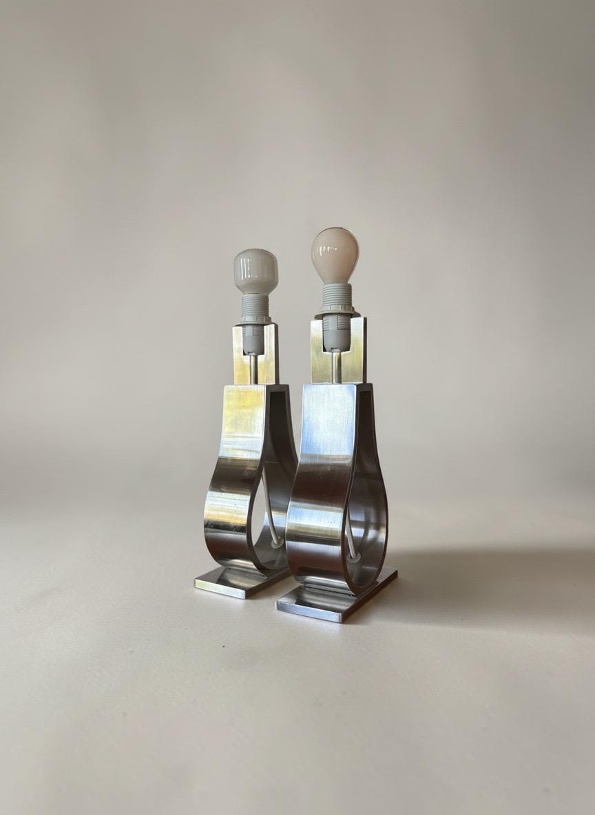 Vintage IKEA KLABB lamps in brushed aluminium