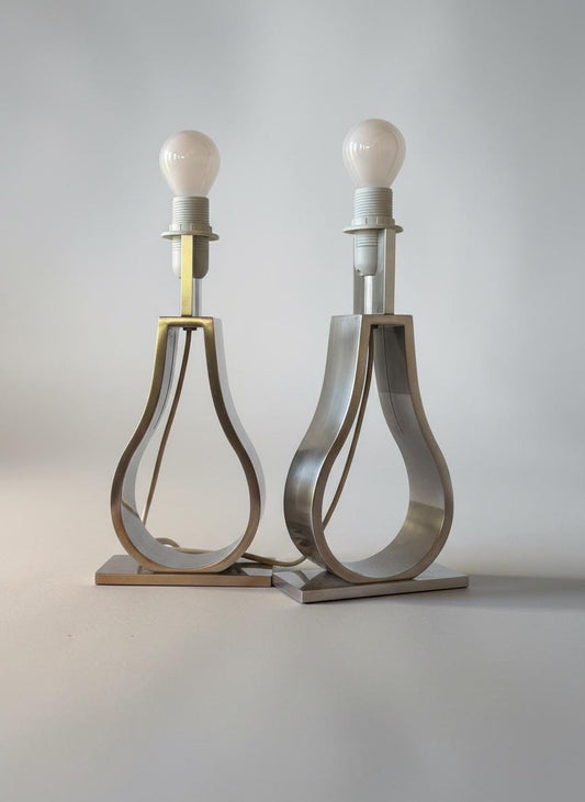 Vintage IKEA KLABB Sculptural aluminium pair of table lamps