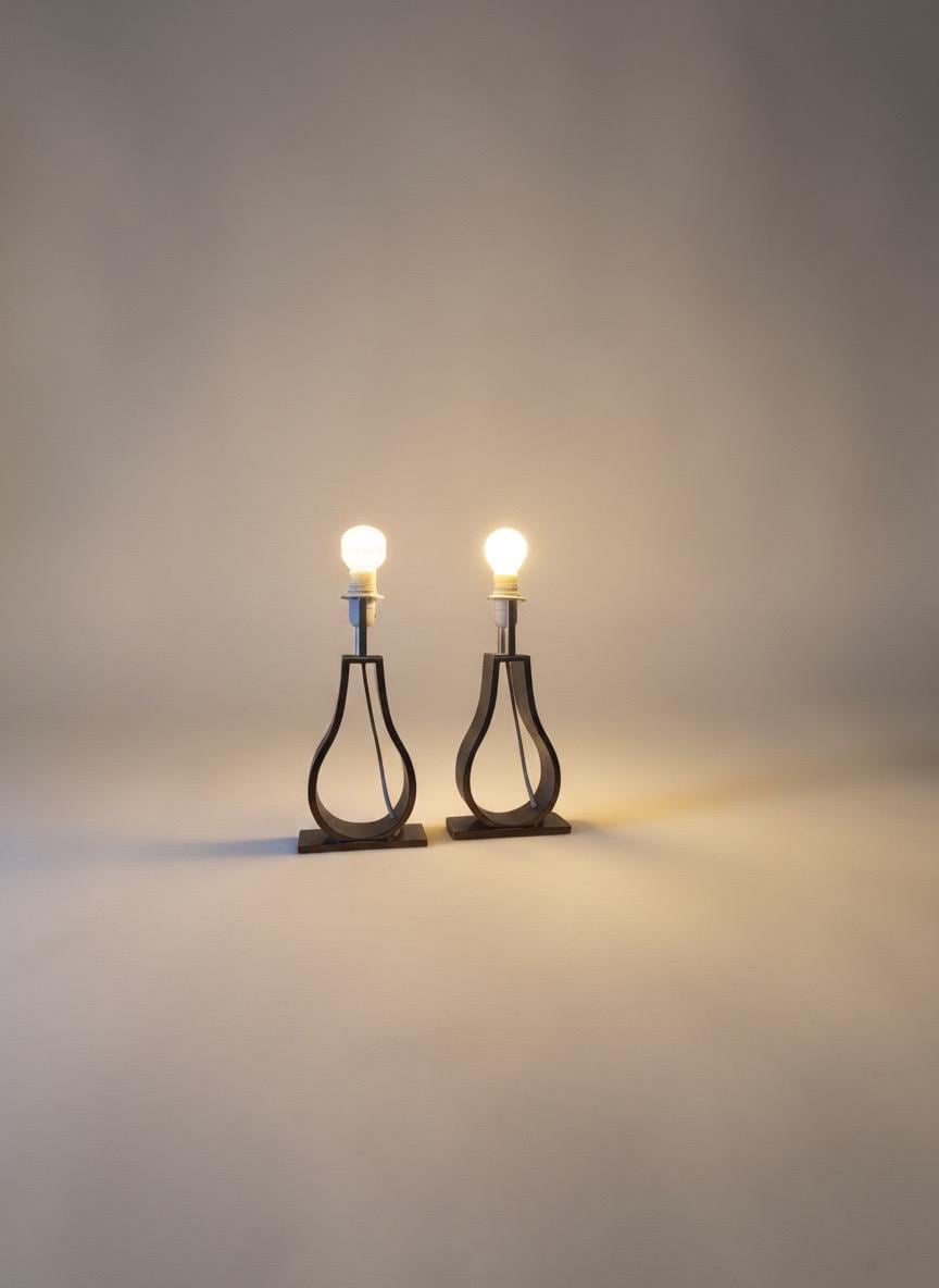 Vintage IKEA KLABB set of lamps in brushed aluminium