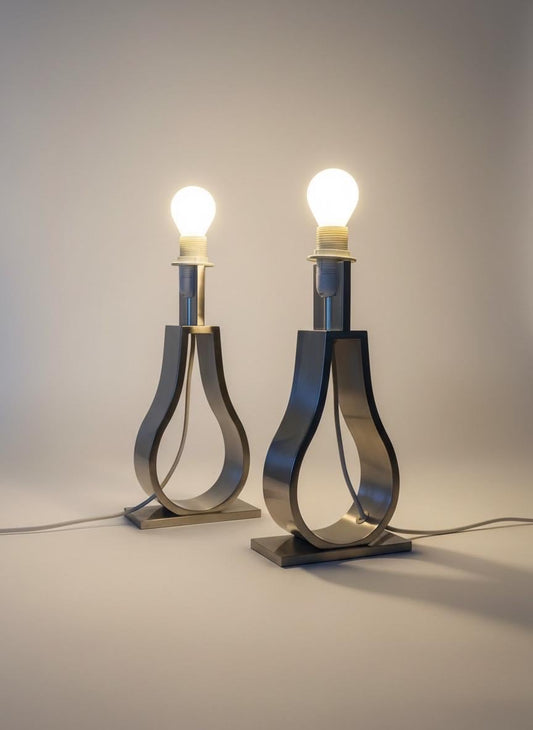 Vintage IKEA KLABB lamps in brushed aluminium __etsy:8147987017