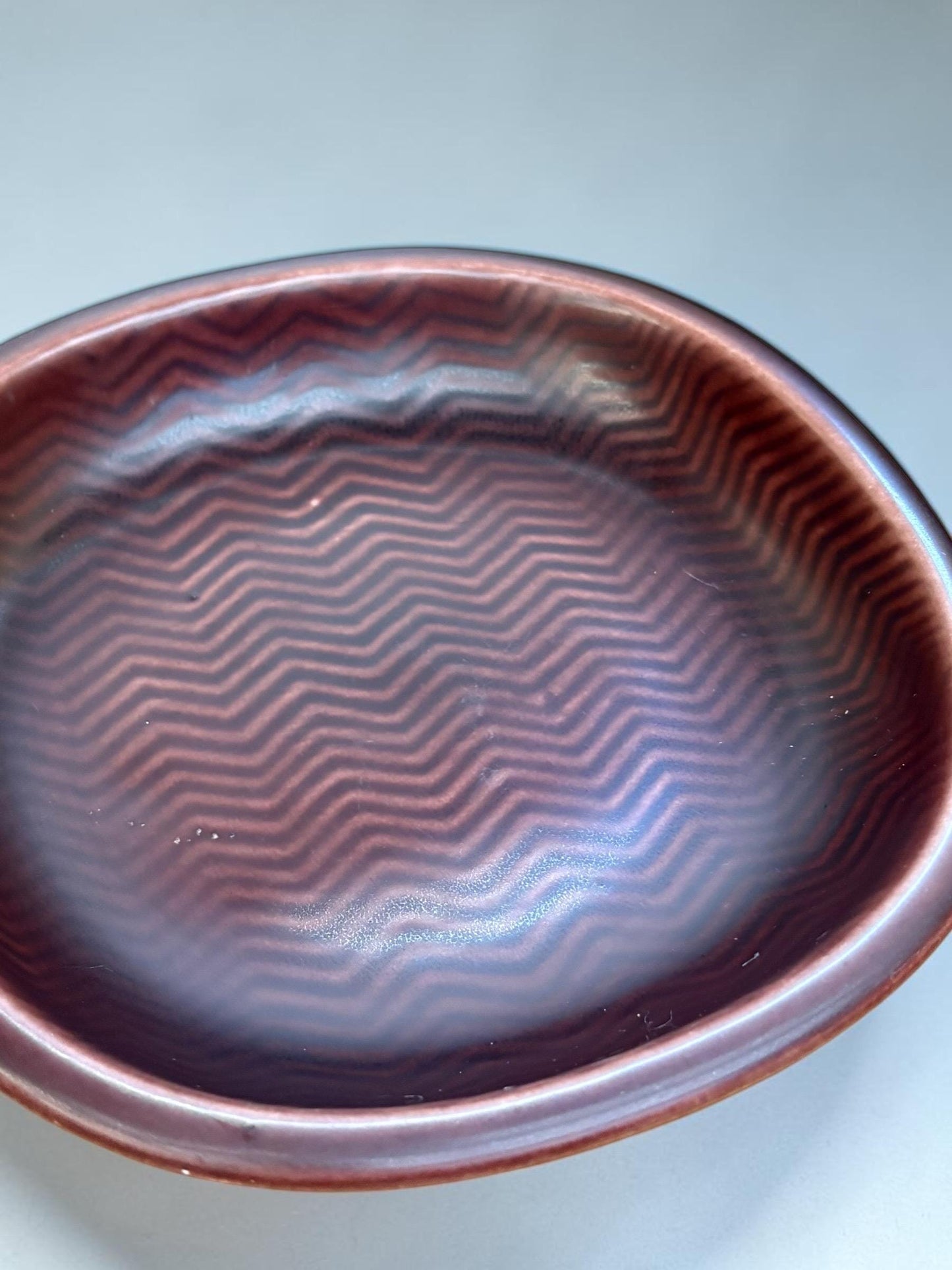 Nils Thorsson for Aluminia midcentury ‘Marselis’ bowl in oxblood wave glaze