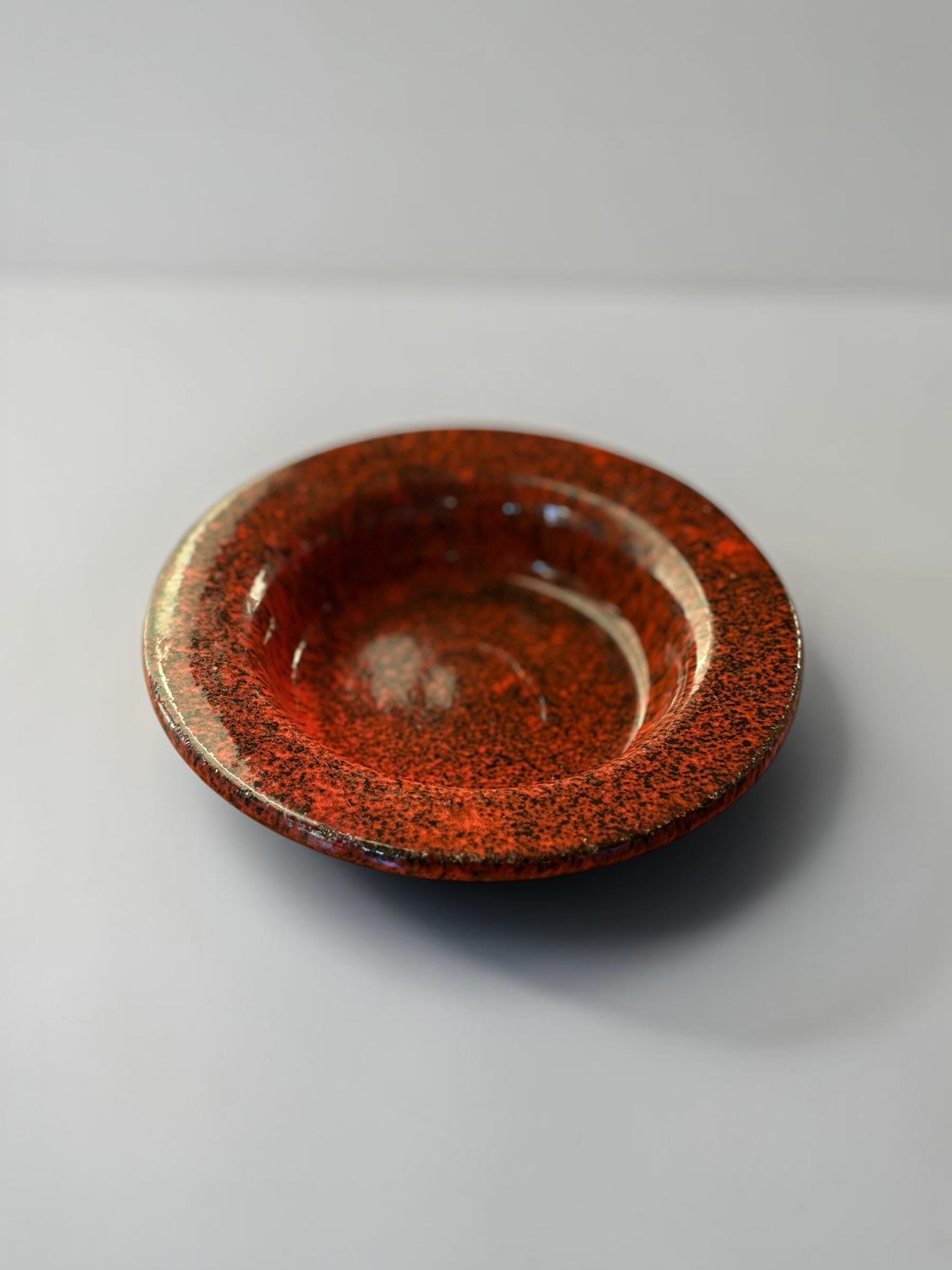 Michael Andersen Bornholm red lava decorative bowl