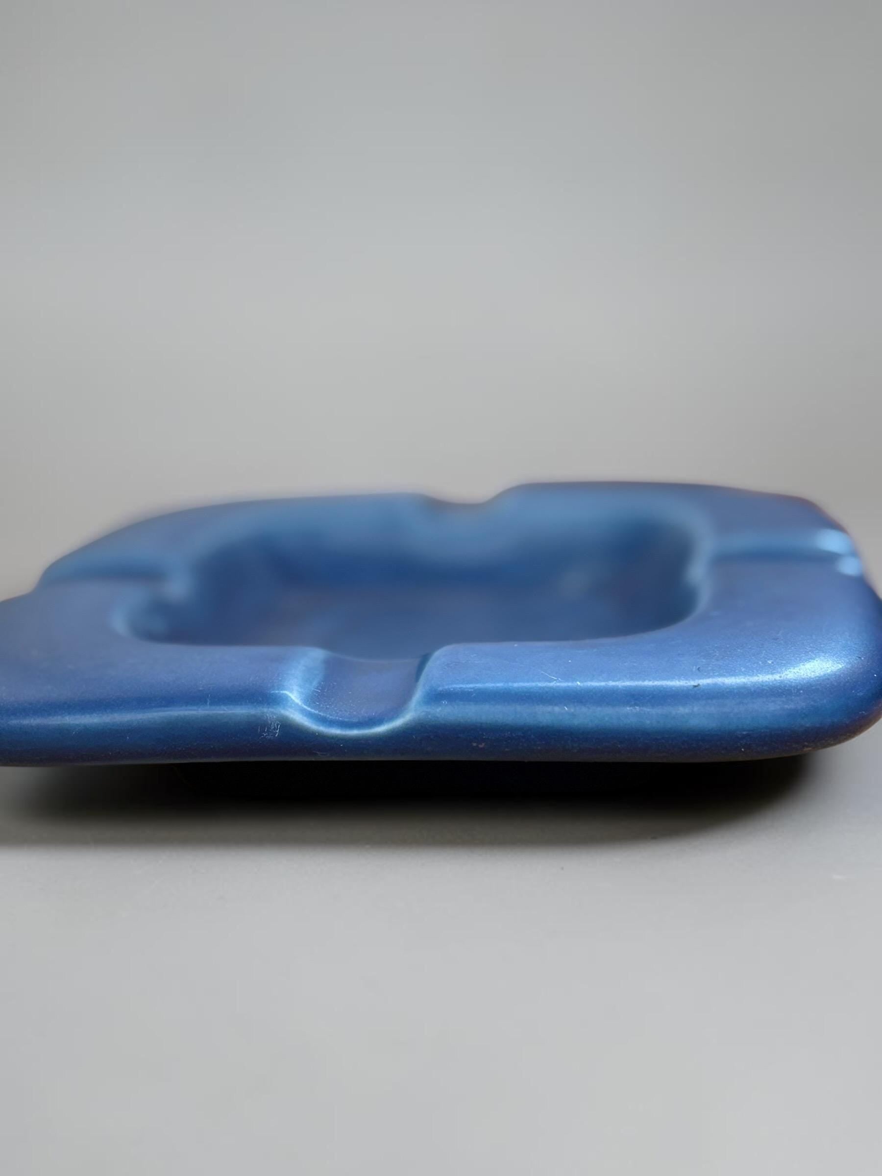 Aluminia for Royal Copenhagen square faience ashtray or decorative bowl __etsy:8175051535