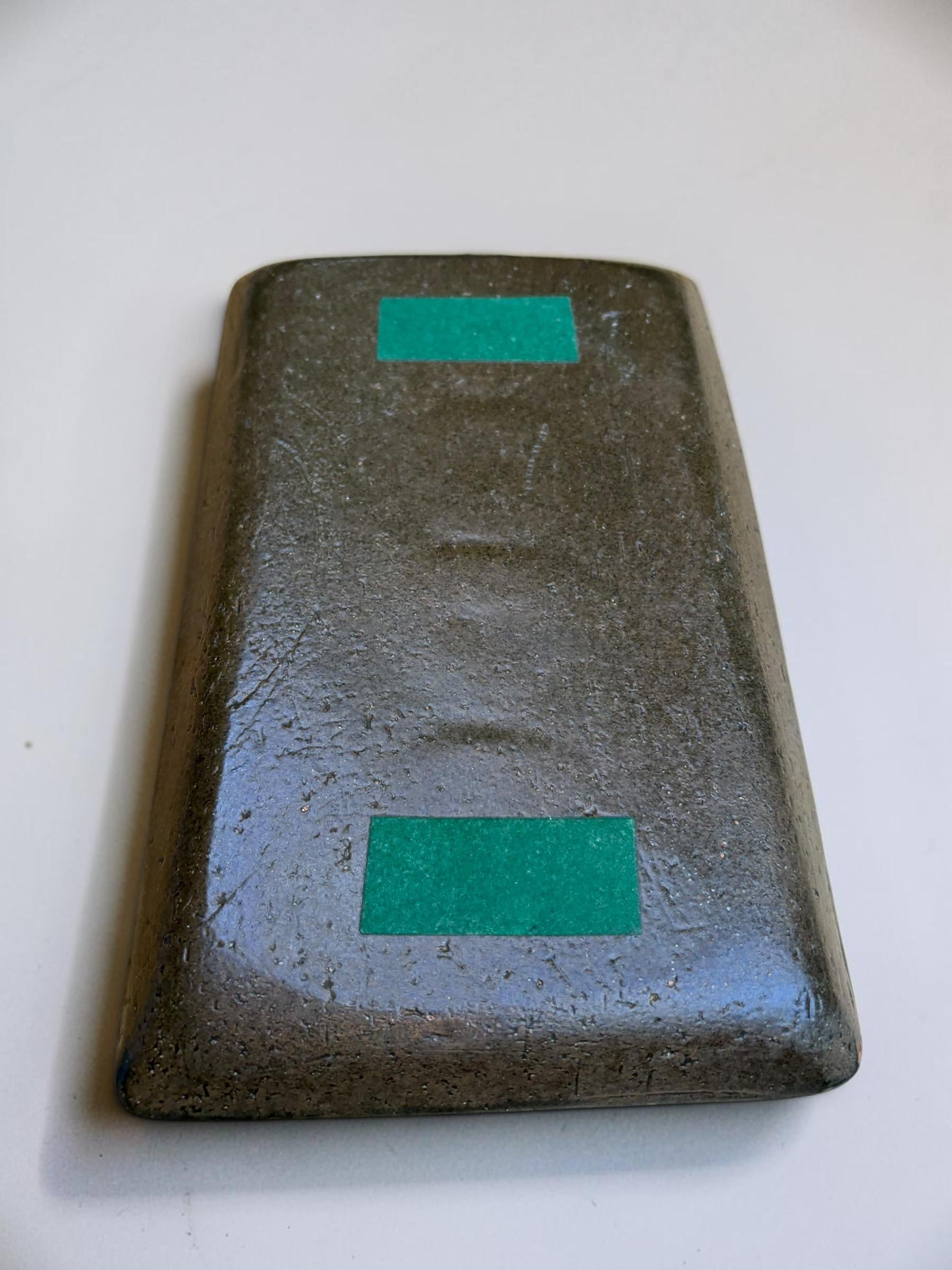 Soholm Denmark Blue Stoneware tray or wall plaque by Svend Aage Jensen