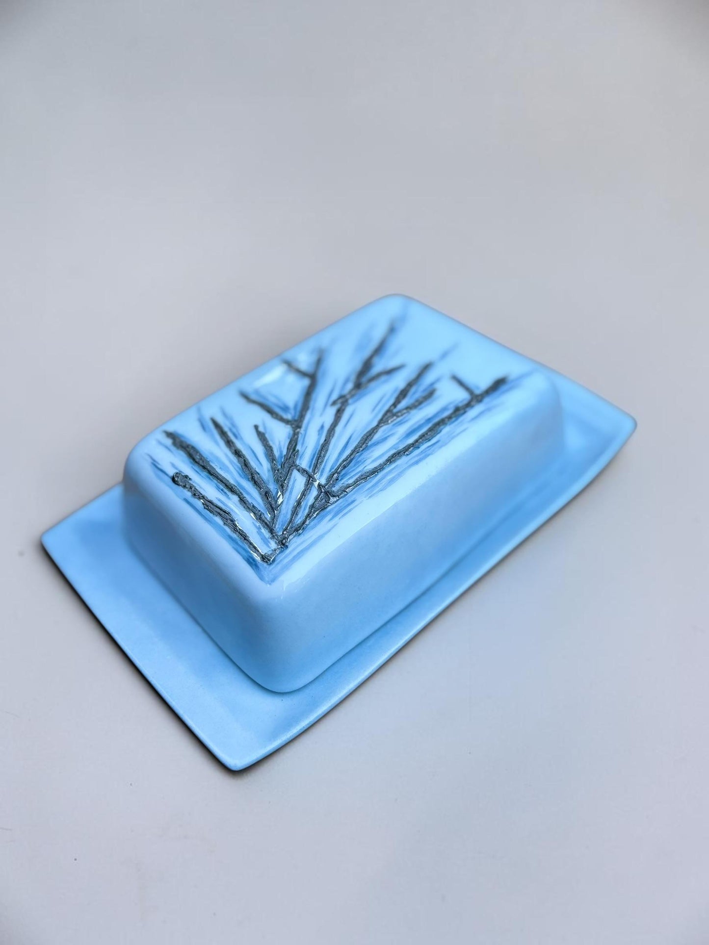 Rare Royal Copenhagen butter dish by Ivan Weiss in hand painted faience