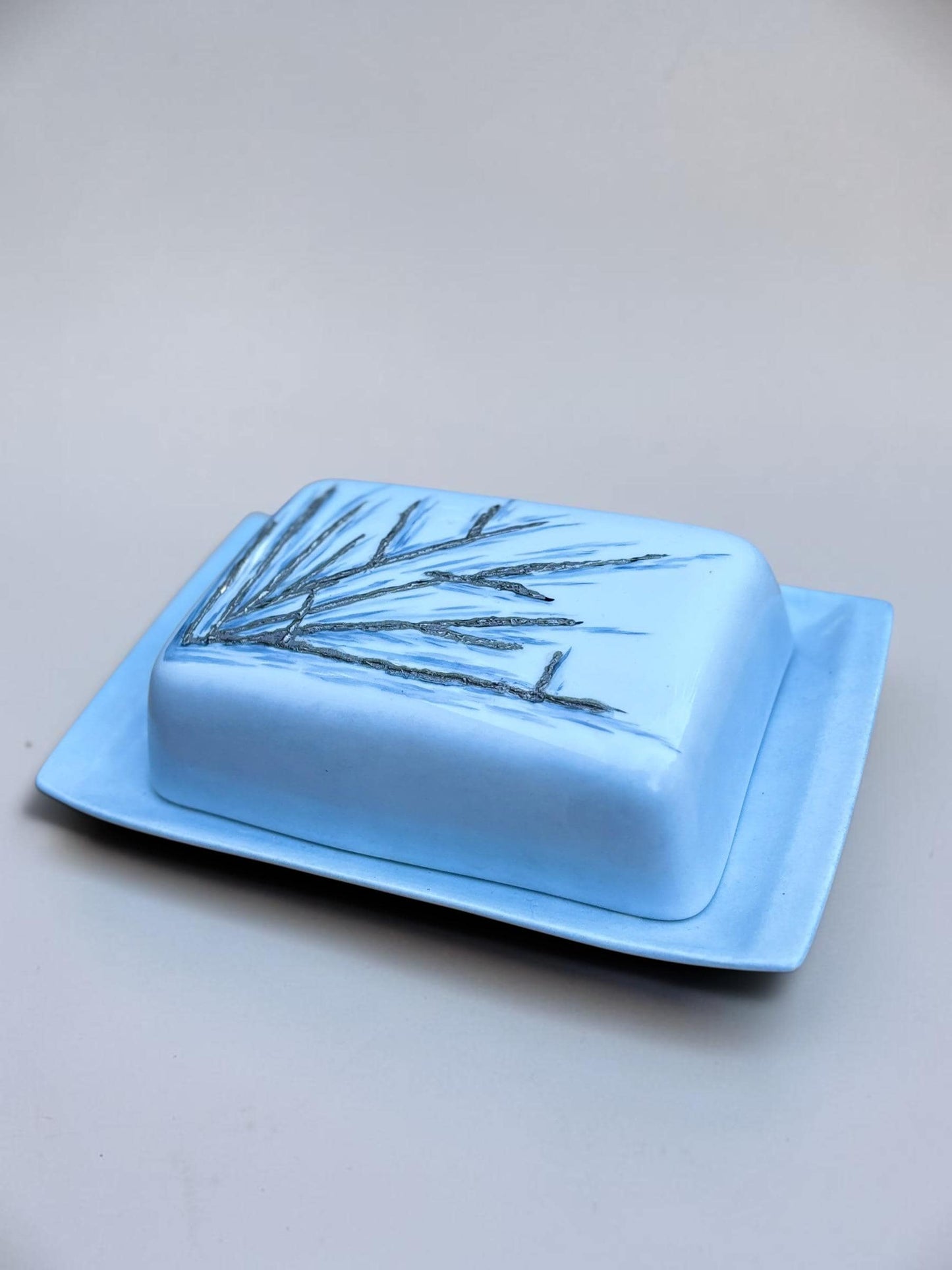 Rare Royal Copenhagen butter dish by Ivan Weiss in hand painted faience