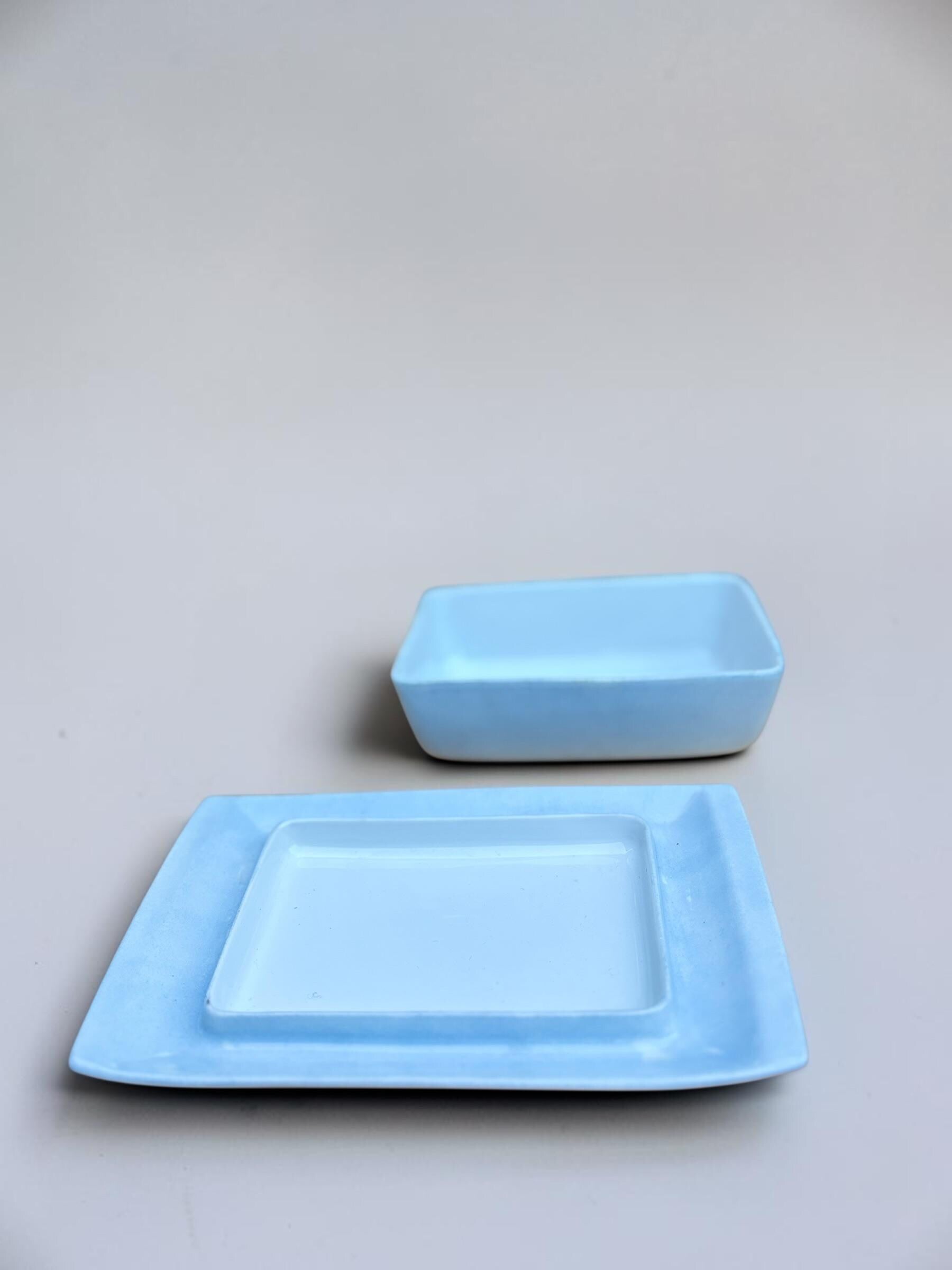 Rare Royal Copenhagen butter dish by Ivan Weiss in hand painted faience