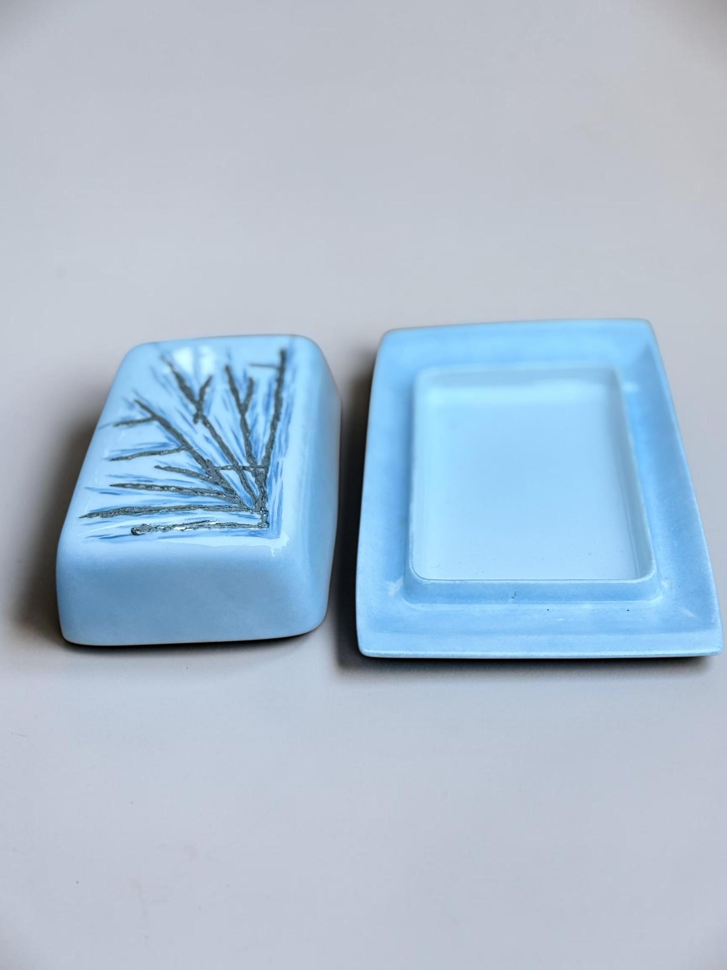 Rare Royal Copenhagen butter dish by Ivan Weiss in hand painted faience