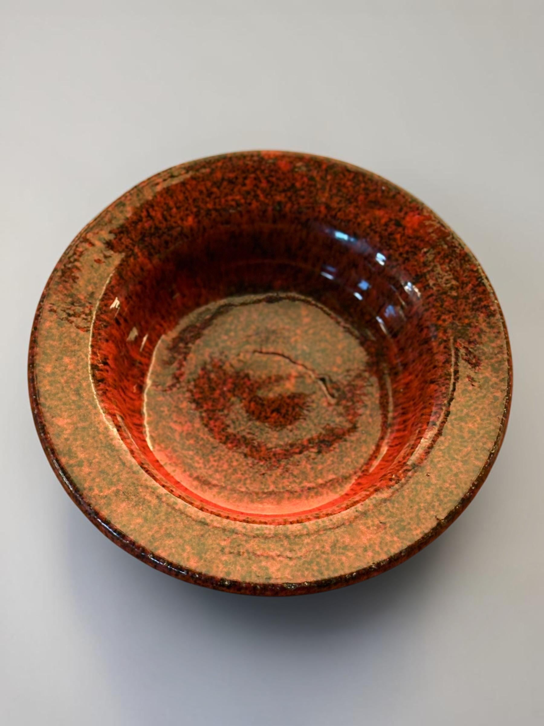 Michael Andersen Bornholm red lava decorative bowl