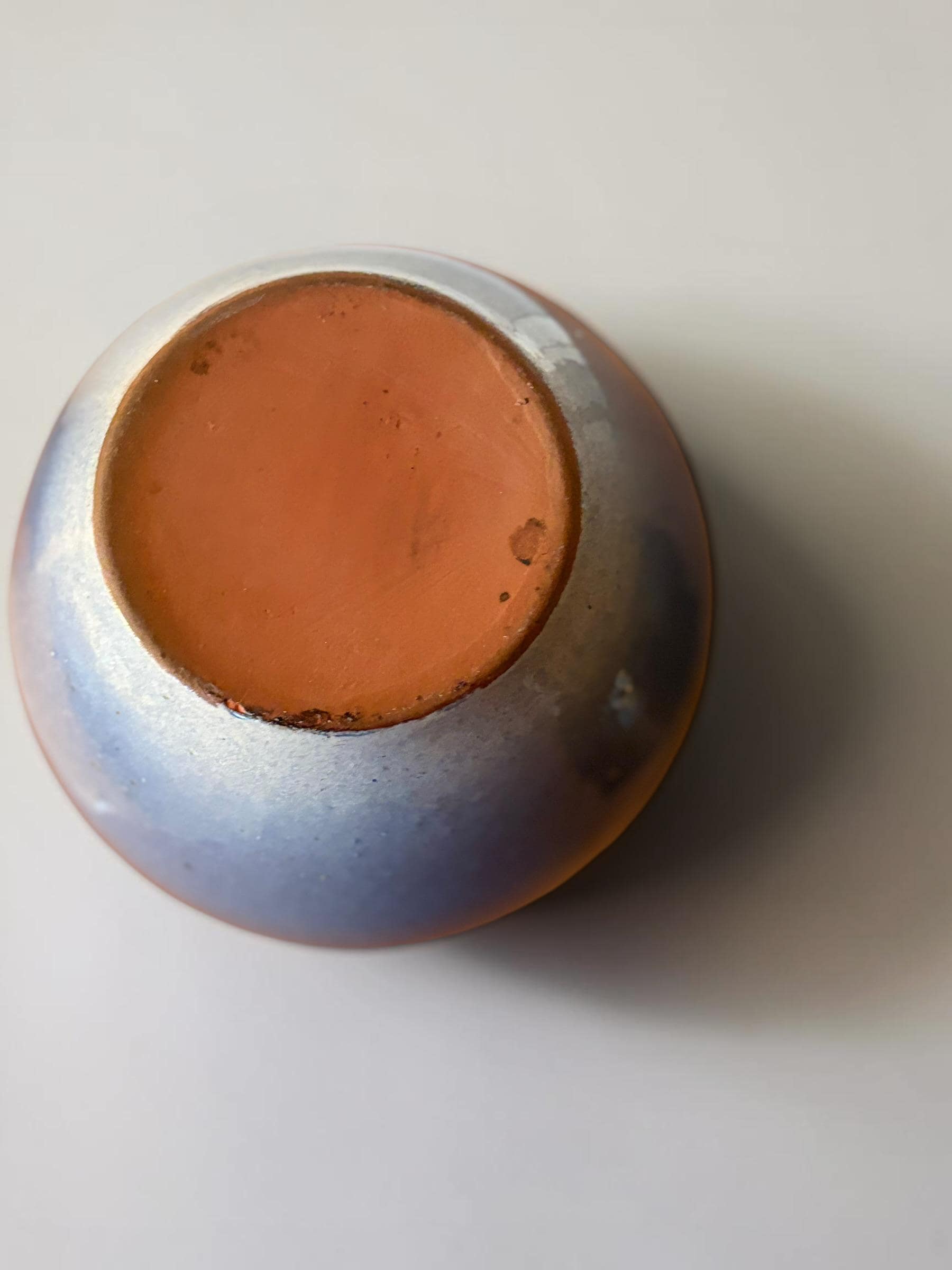 Vintage Danish studio pottery handmade ceramic bud vase in cobalt blue glaze