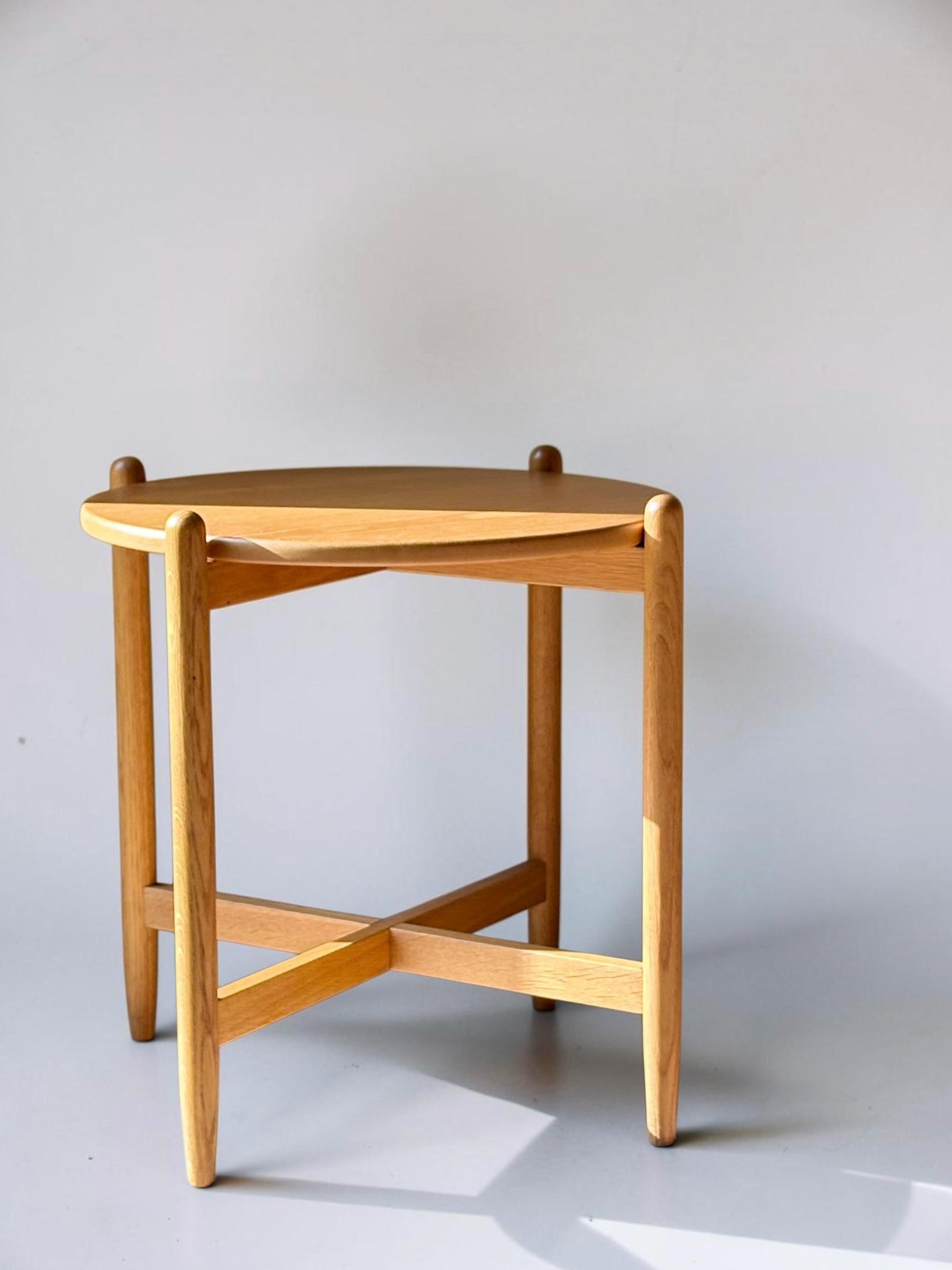 Vintage danish modern design solid oak tray accent table