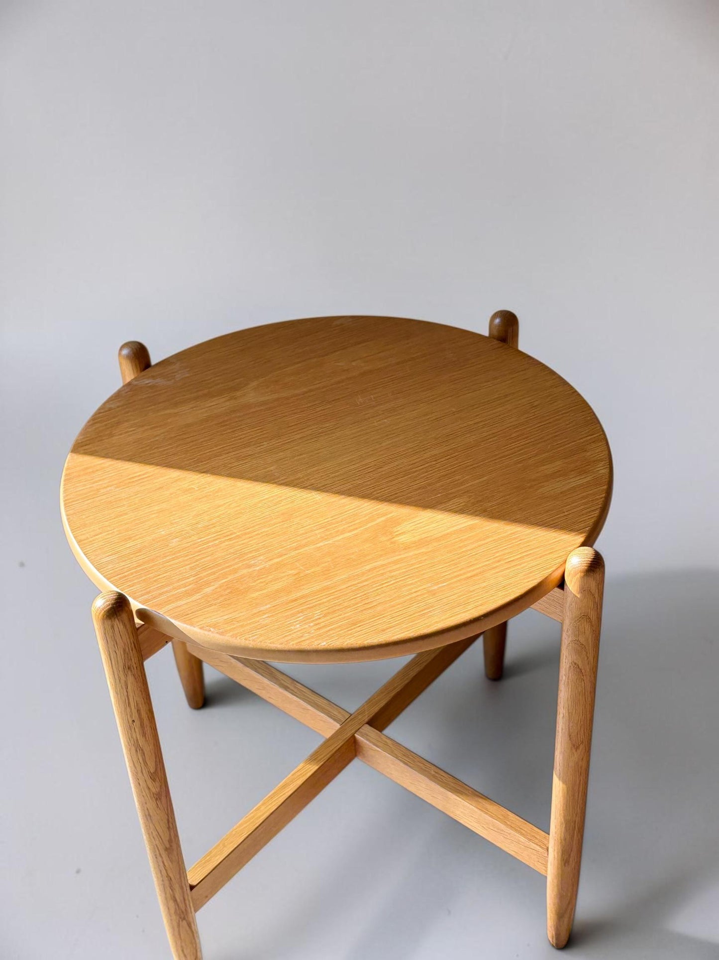 Vintage danish modern design solid oak tray accent table